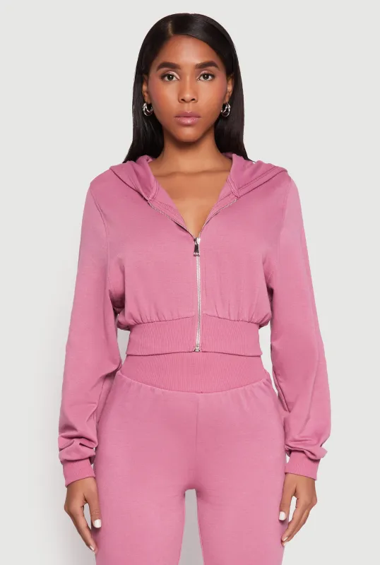 Zip Front Cropped Hoodie sold by Rainbow