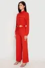 Crepe Knit Drawstring Crop Top and Wide Leg Pants sold by Rainbow