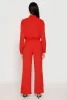 Crepe Knit Drawstring Crop Top and Wide Leg Pants sold by Rainbow