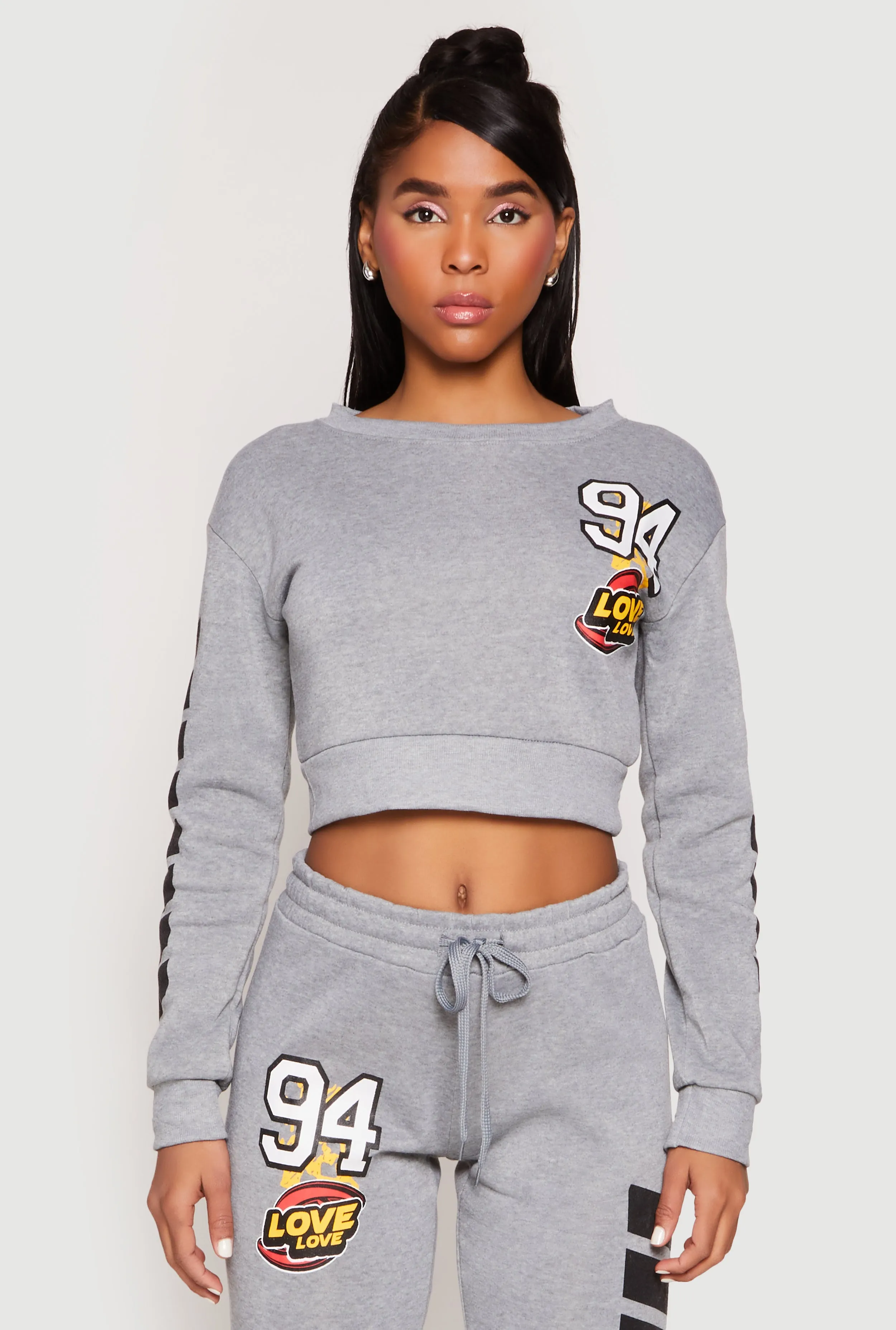 Fleece 94 Love Graphic Cropped Sweatshirt sold by Rainbow