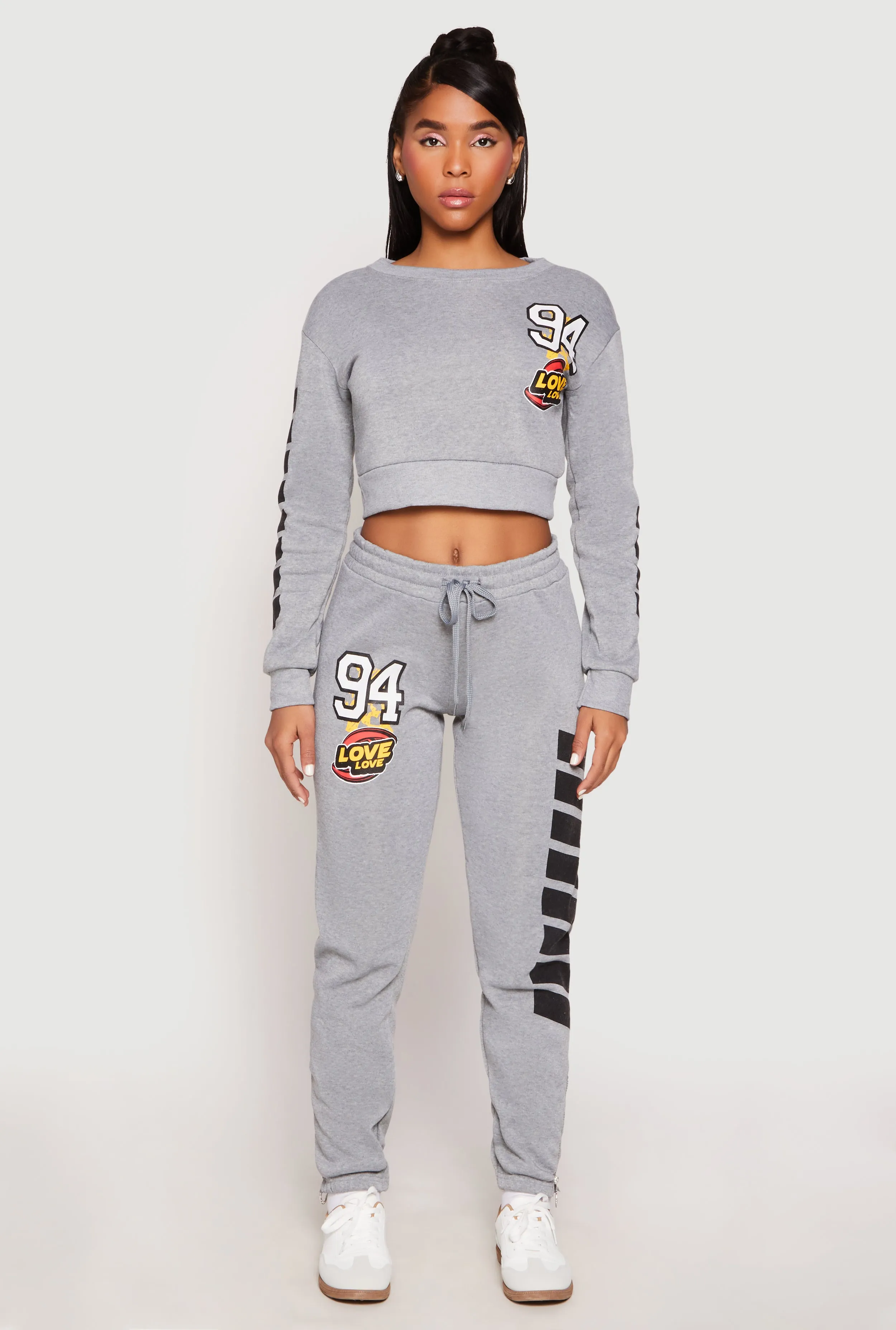 Fleece 94 Love Graphic Cropped Sweatshirt sold by Rainbow product image thumbnail 2