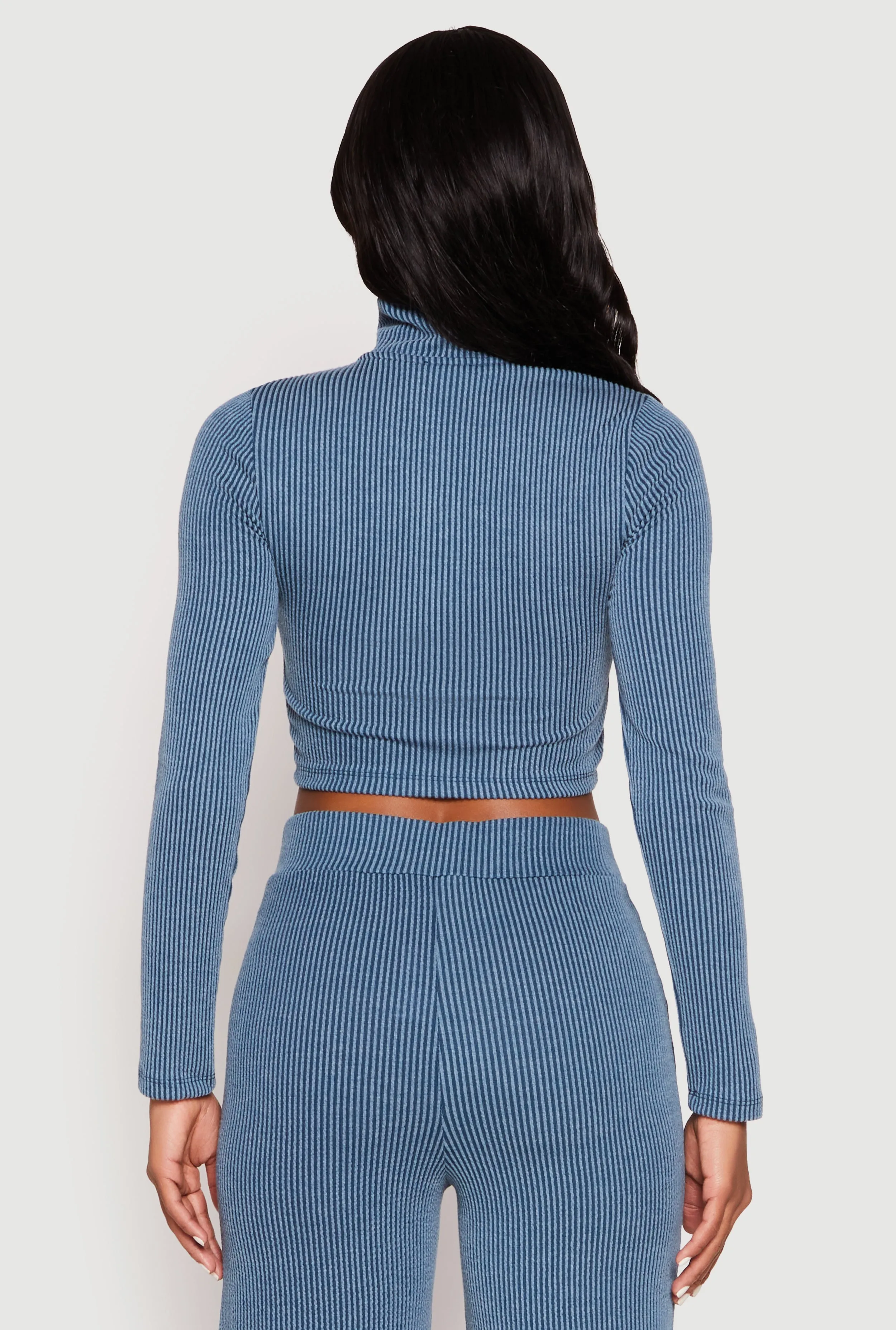 Iris Rib Knit Mock Neck Track Jacket sold by Rainbow product image thumbnail 5