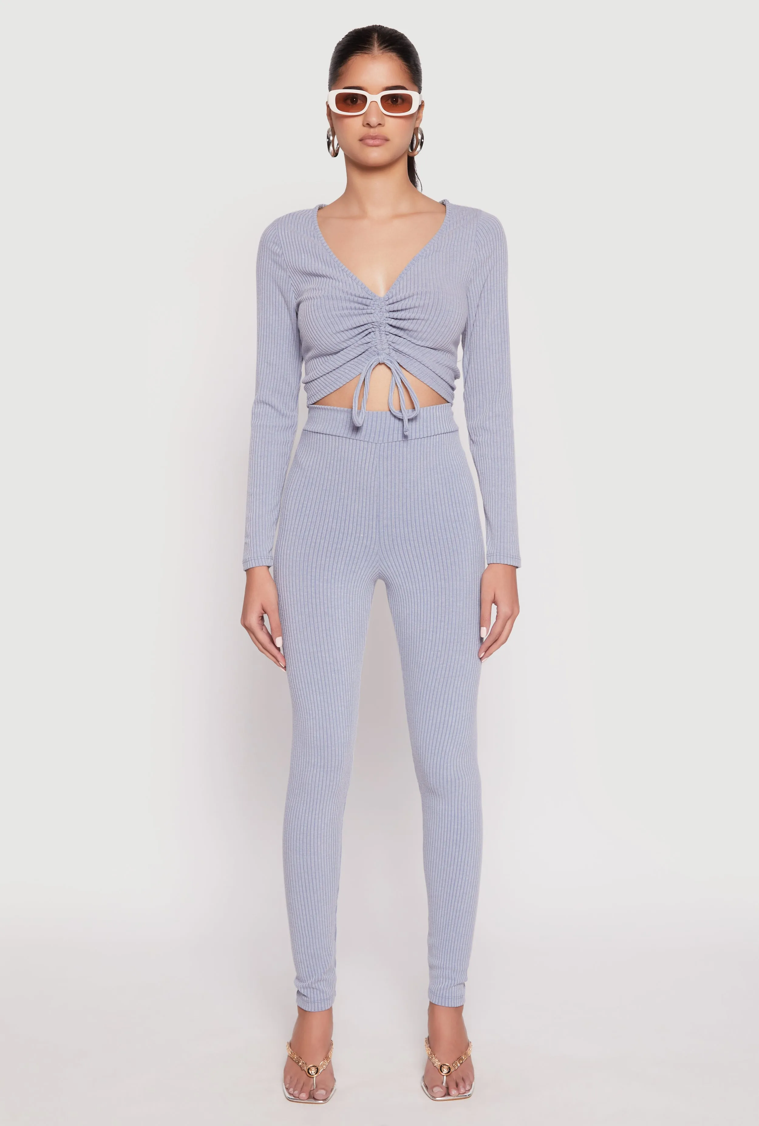 Rib Knit High Waisted Leggings sold by Rainbow