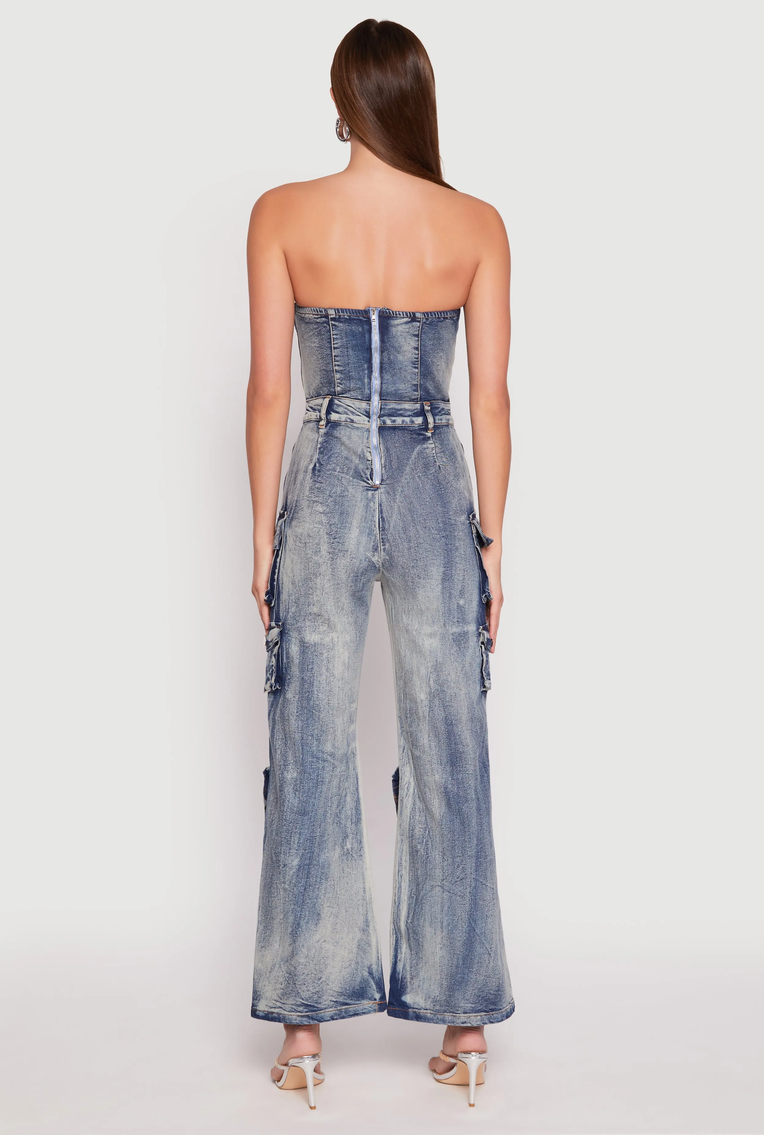 Spoon Jeans Denim Acid Wash Cargo Jumpsuit sold by Rainbow product image thumbnail 3