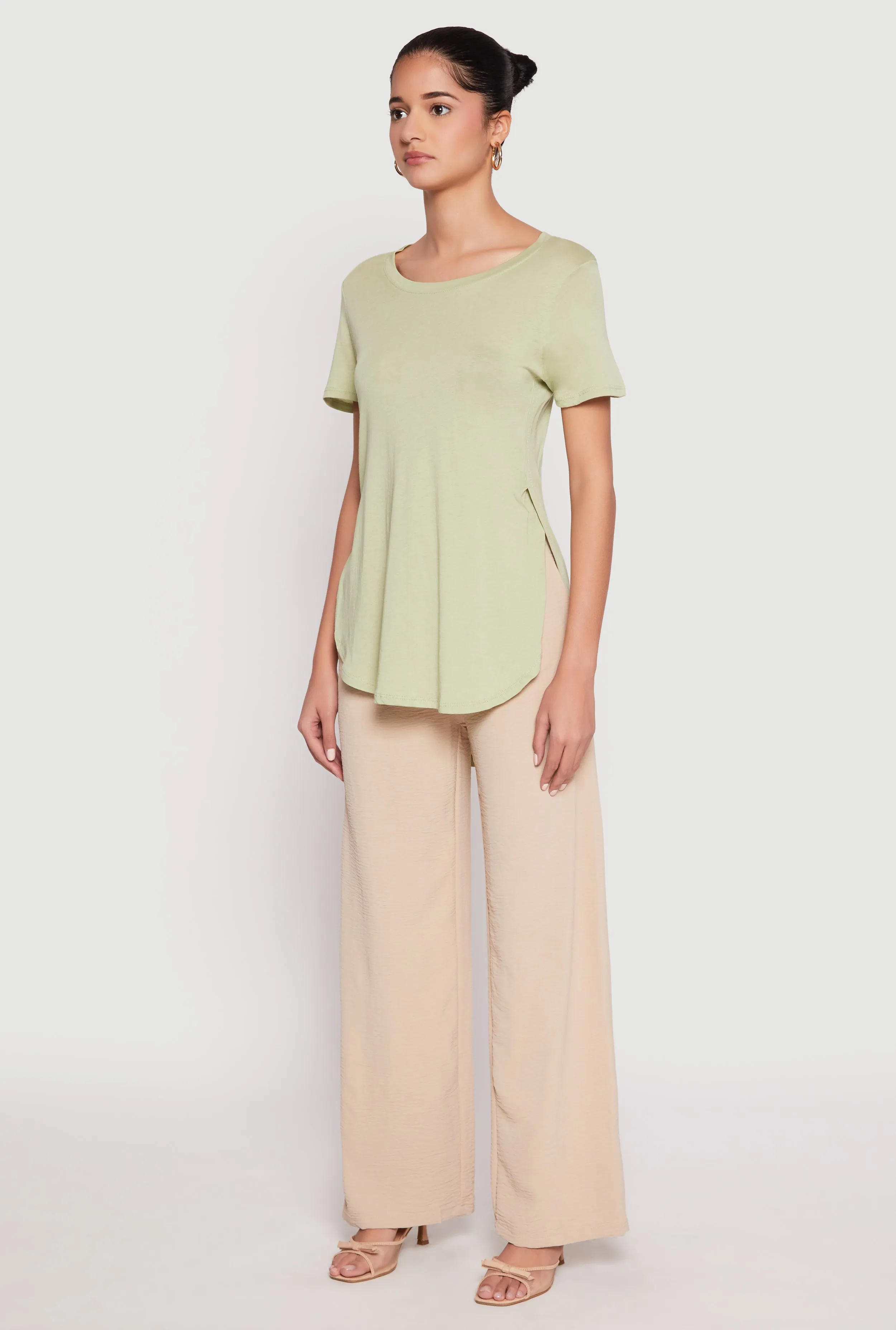 Side Slit High Low Hem Tee sold by Rainbow product image thumbnail 3