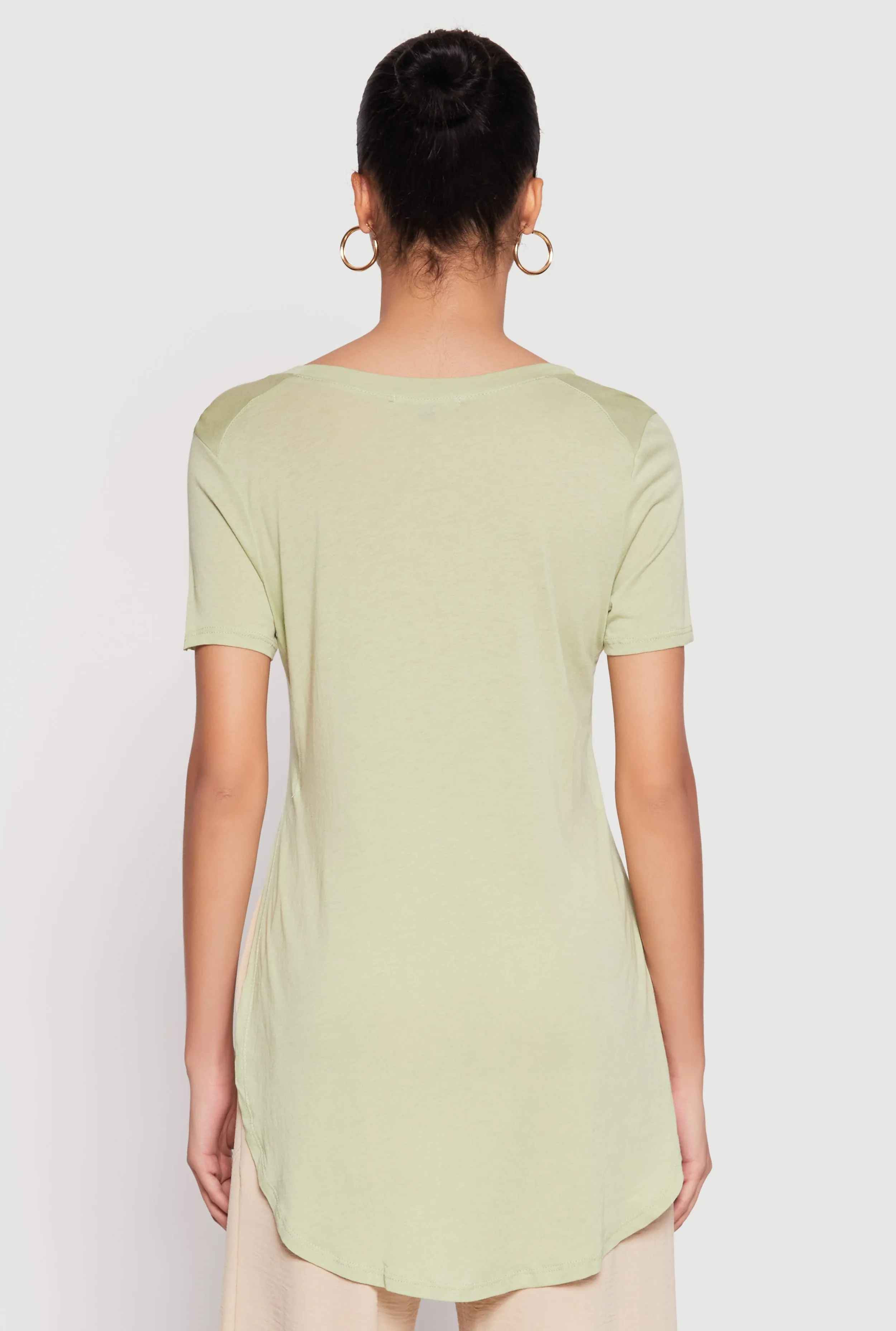 Side Slit High Low Hem Tee sold by Rainbow product image thumbnail 5