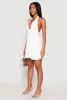 Satin Tie Back Halter Skater Dress sold by Rainbow