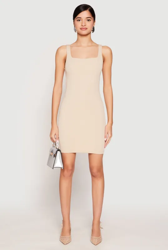 Square Neck Mini Tank Dress sold by Rainbow