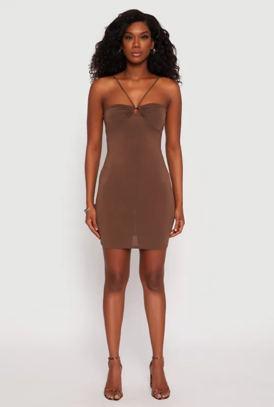 Ruched O Ring Mini Dress sold by Rainbow
