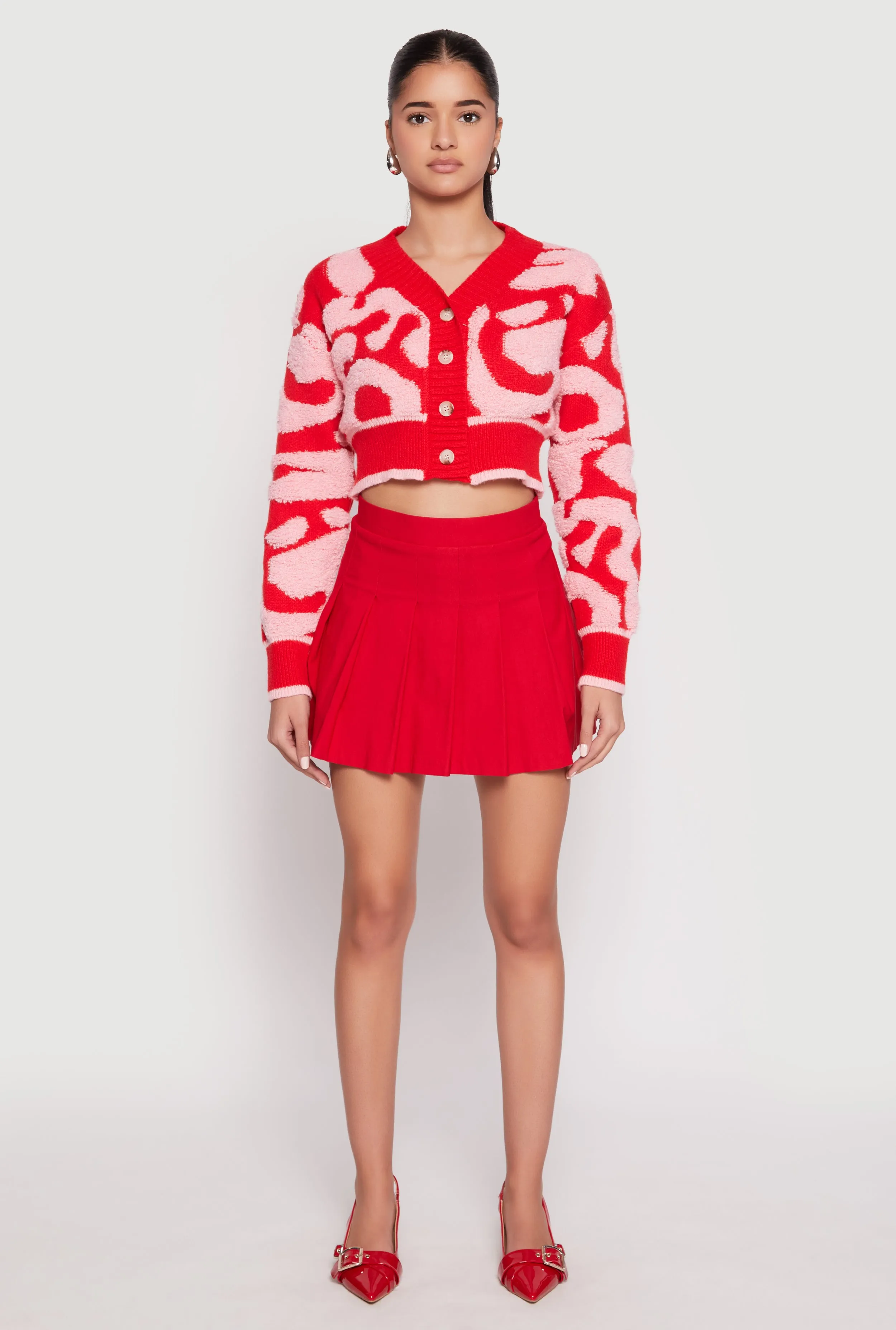 Daisy Tufted Knit Cropped Cardigan sold by Rainbow