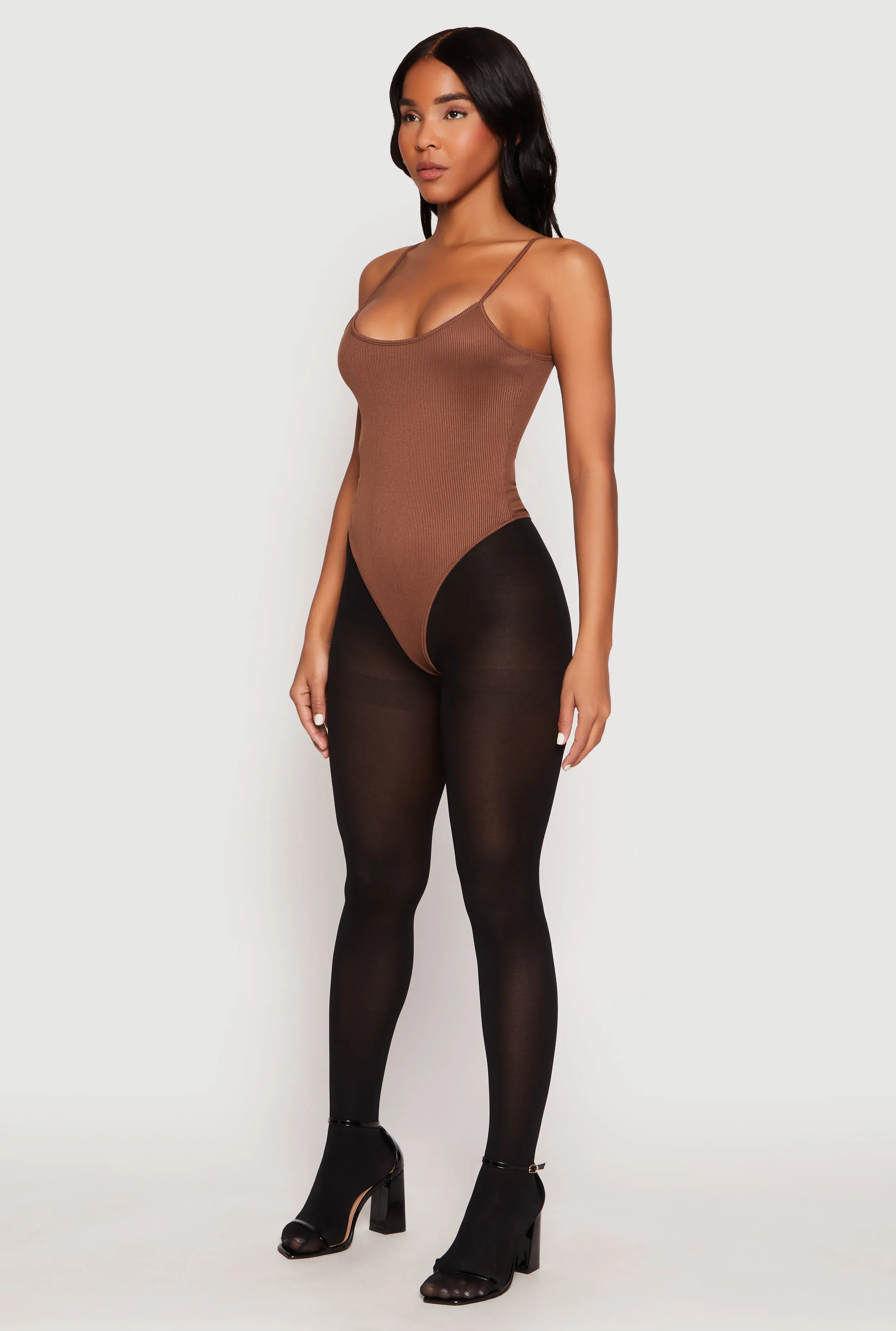 Daisy Rib Knit Cami Thong Bodysuit sold by Rainbow product image thumbnail 3