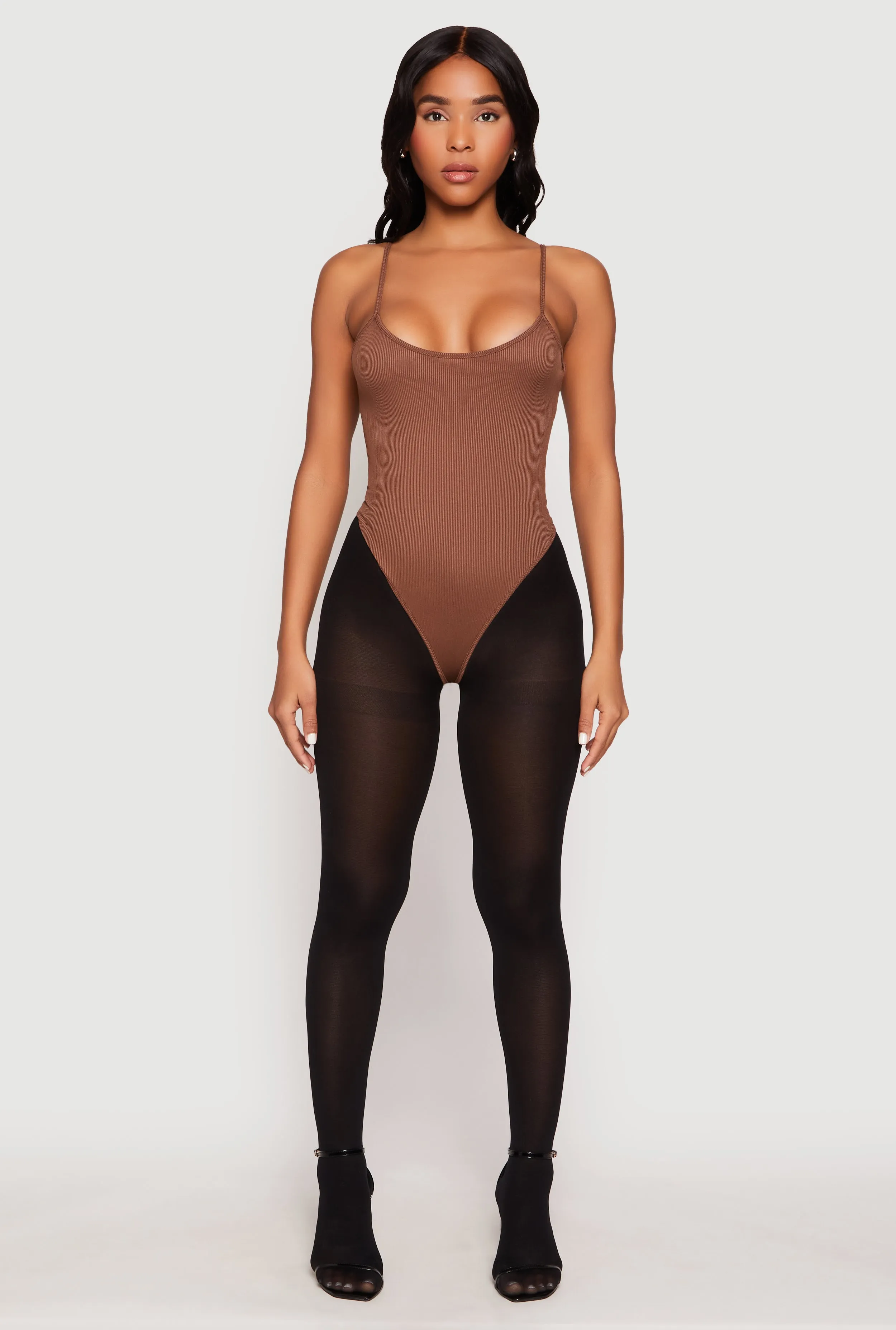 Daisy Rib Knit Cami Thong Bodysuit sold by Rainbow