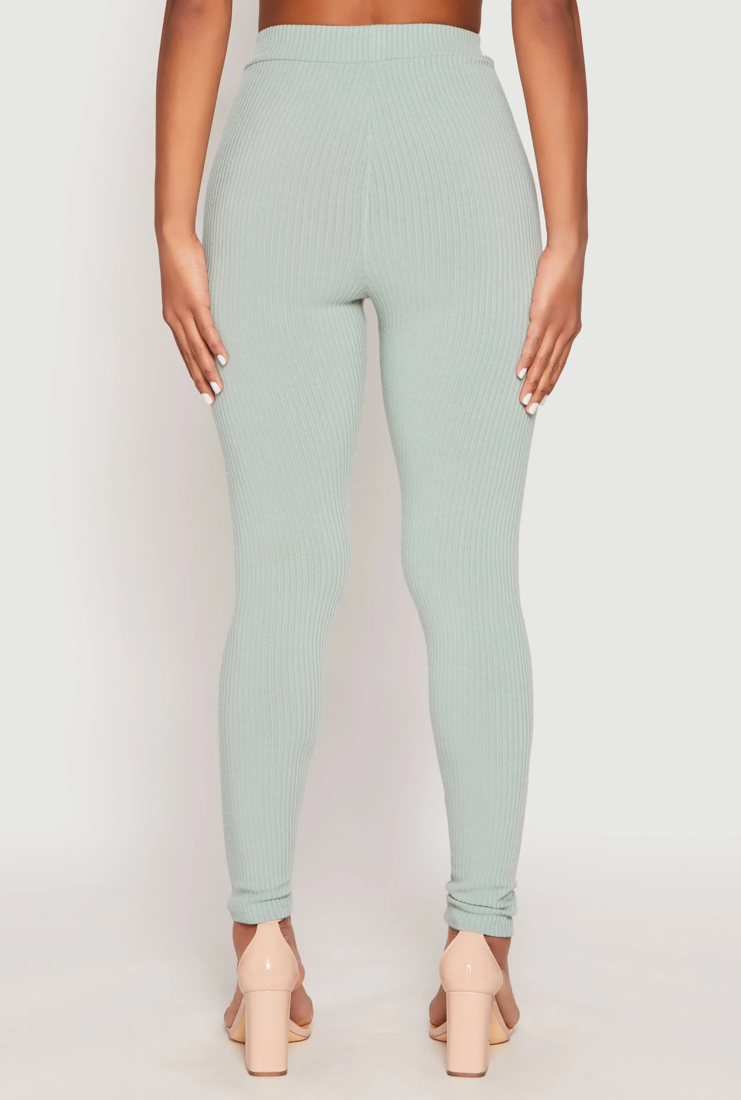 Rib Knit High Waisted Leggings sold by Rainbow product image thumbnail 3