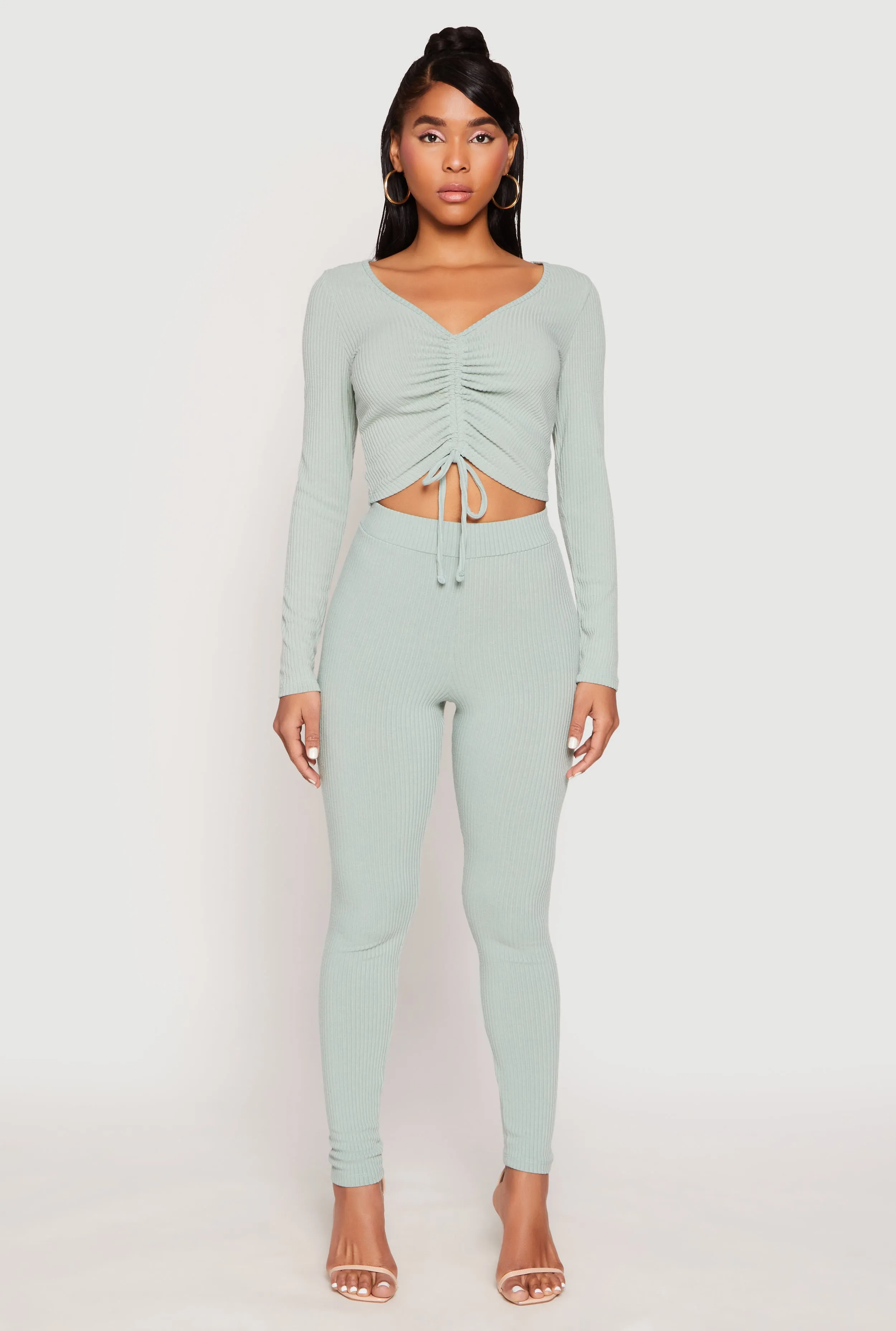 Rib Knit High Waisted Leggings sold by Rainbow