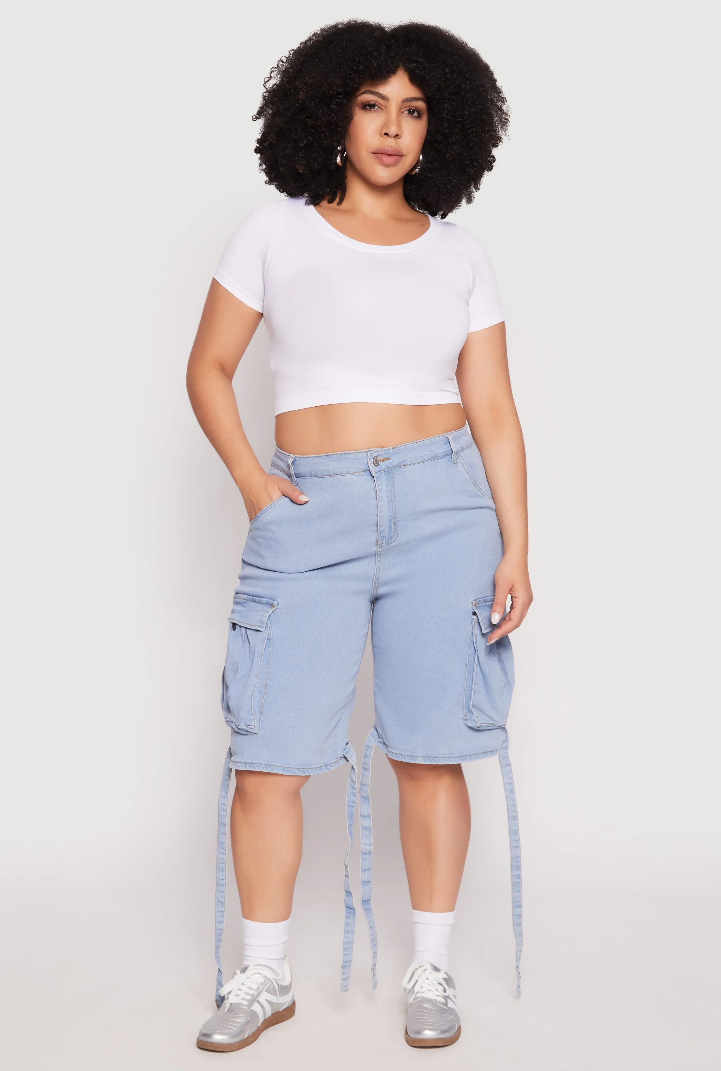 Plus Size Cargo Skater Shorts sold by Rainbow