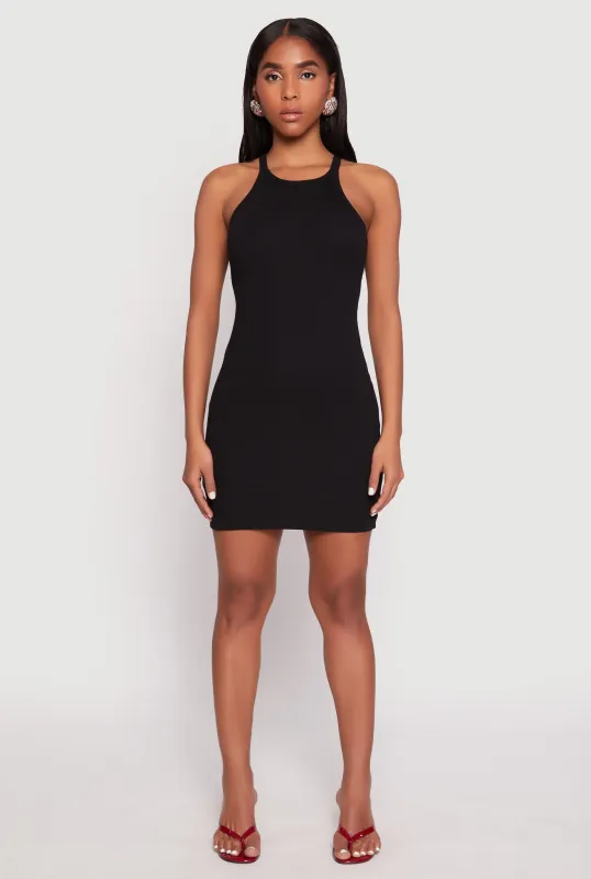 Ribbed Knit Mini Tank Dress sold by Rainbow