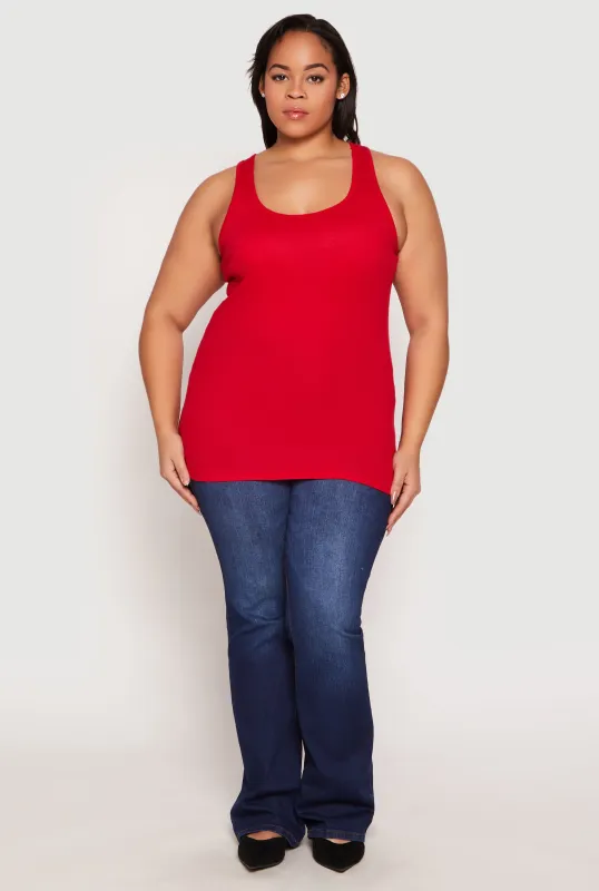 Plus Size Rib Knit Tank Top sold by Rainbow
