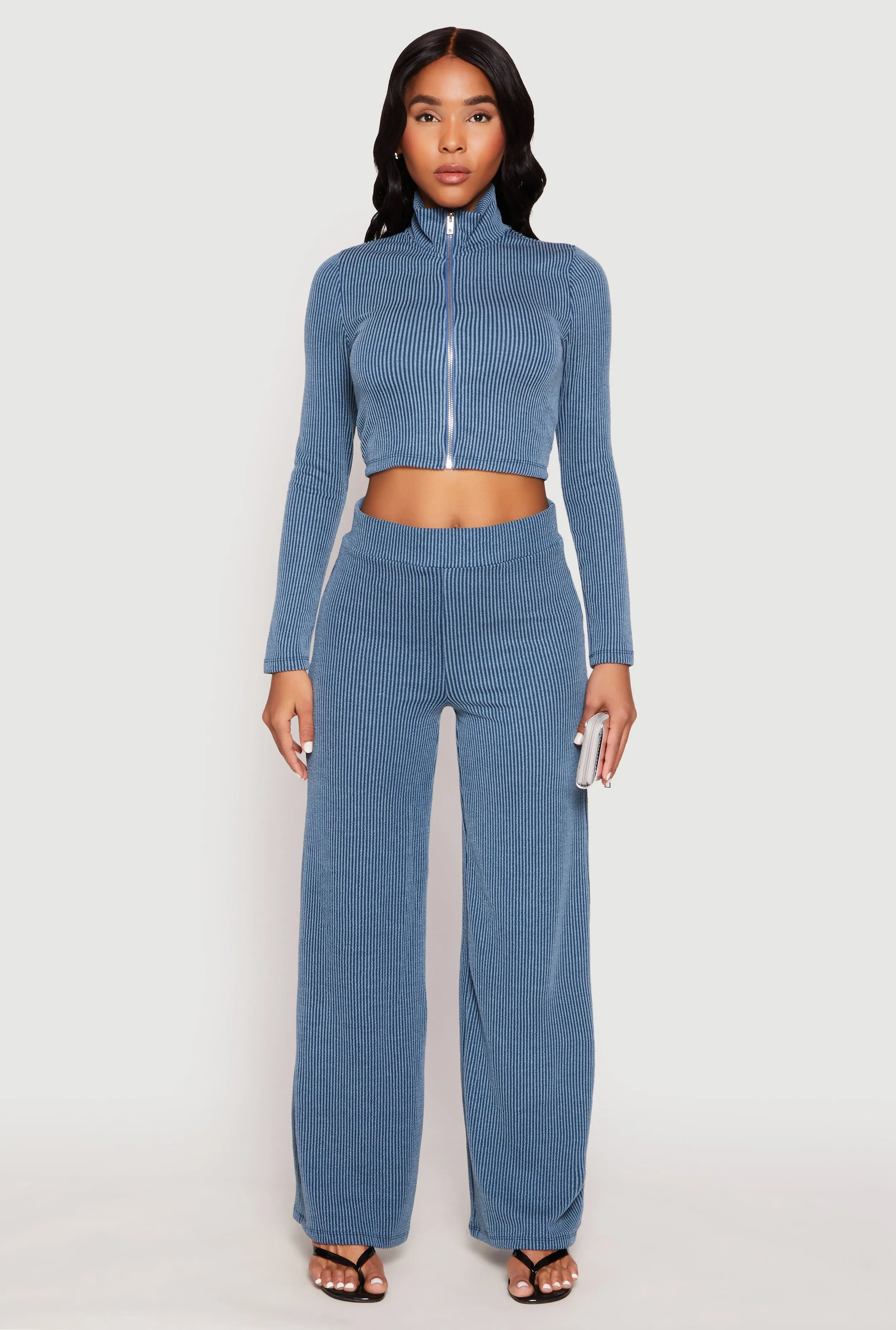 Iris Ribbed Knit Wide Leg Pants sold by Rainbow