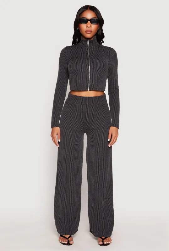 Iris Ribbed Knit Wide Leg Pants sold by Rainbow