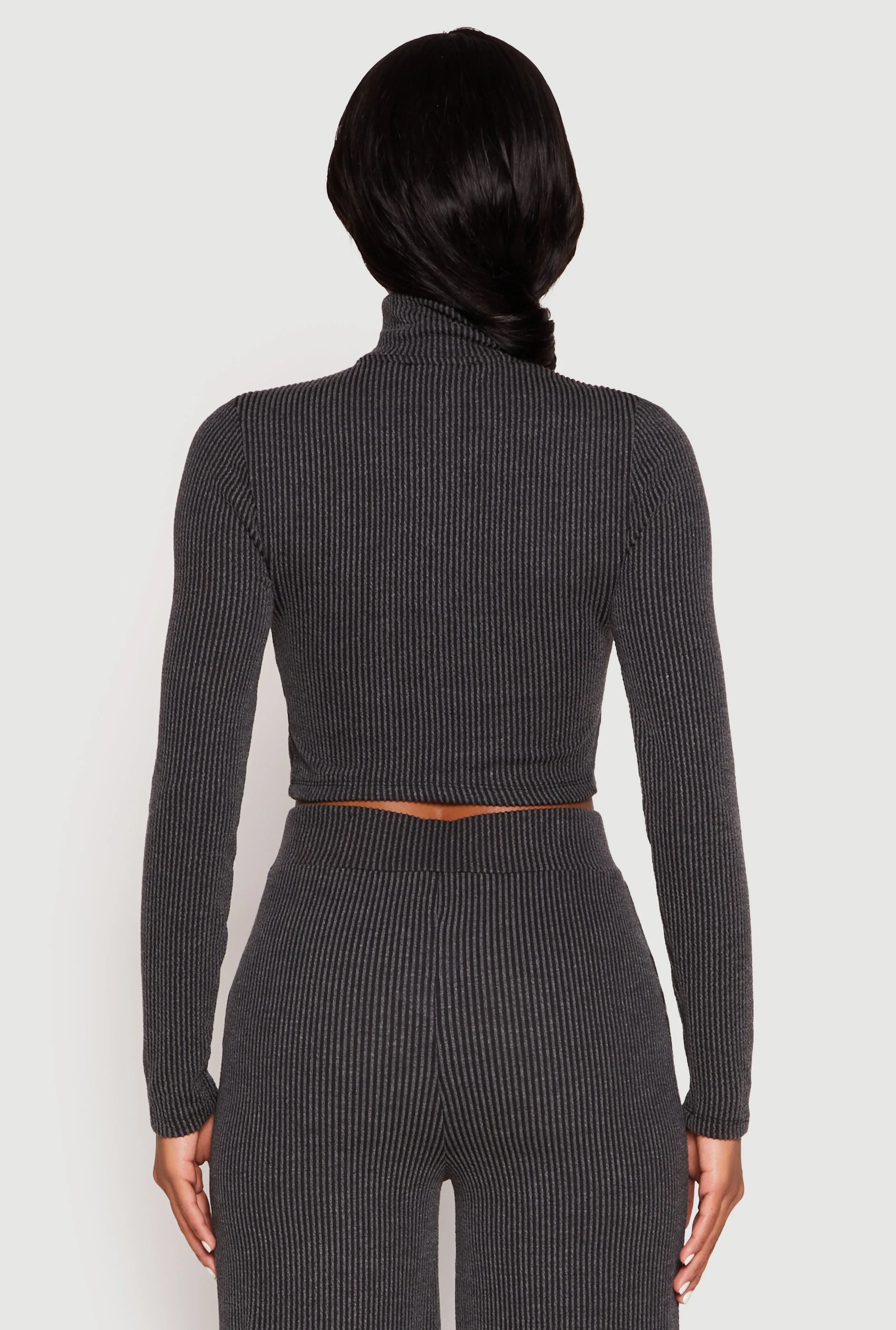 Iris Rib Knit Mock Neck Track Jacket sold by Rainbow product image thumbnail 5