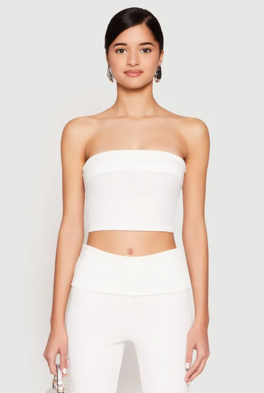 Haute Monde Fold Over Tube Top sold by Rainbow