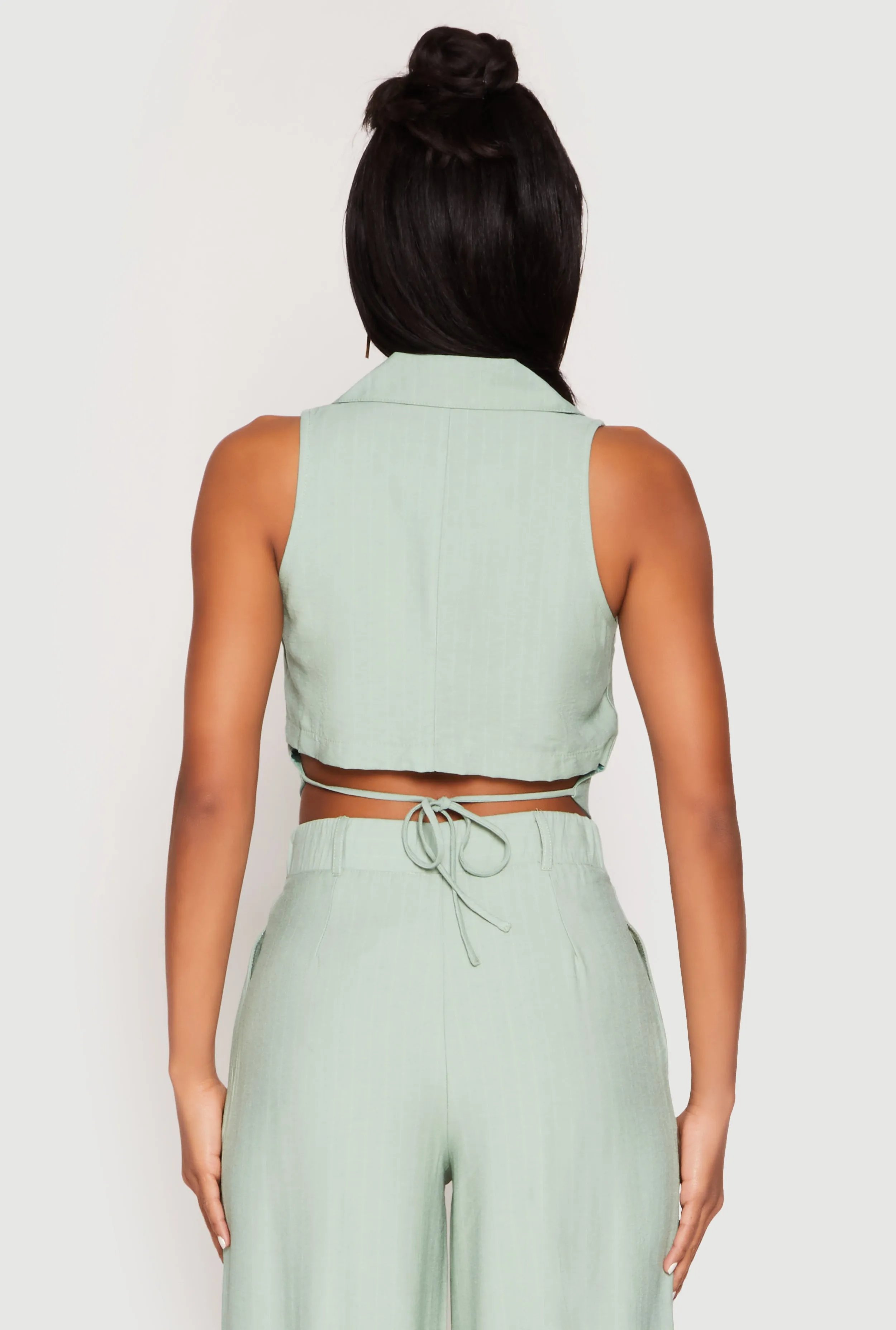 Pinstripe Tie Back Blazer Vest sold by Rainbow product image thumbnail 5