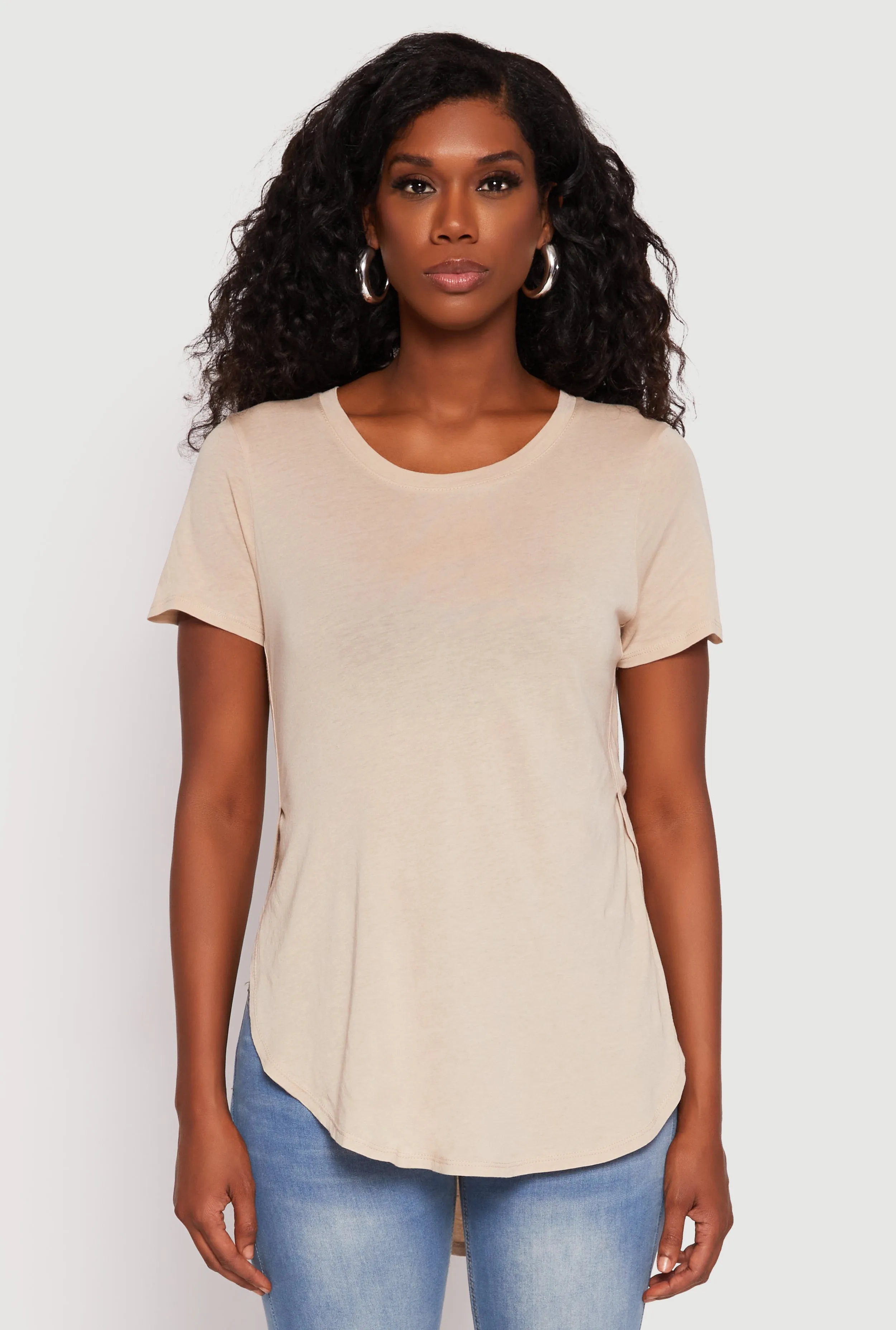 Side Slit High Low Hem Tee sold by Rainbow product image thumbnail 2