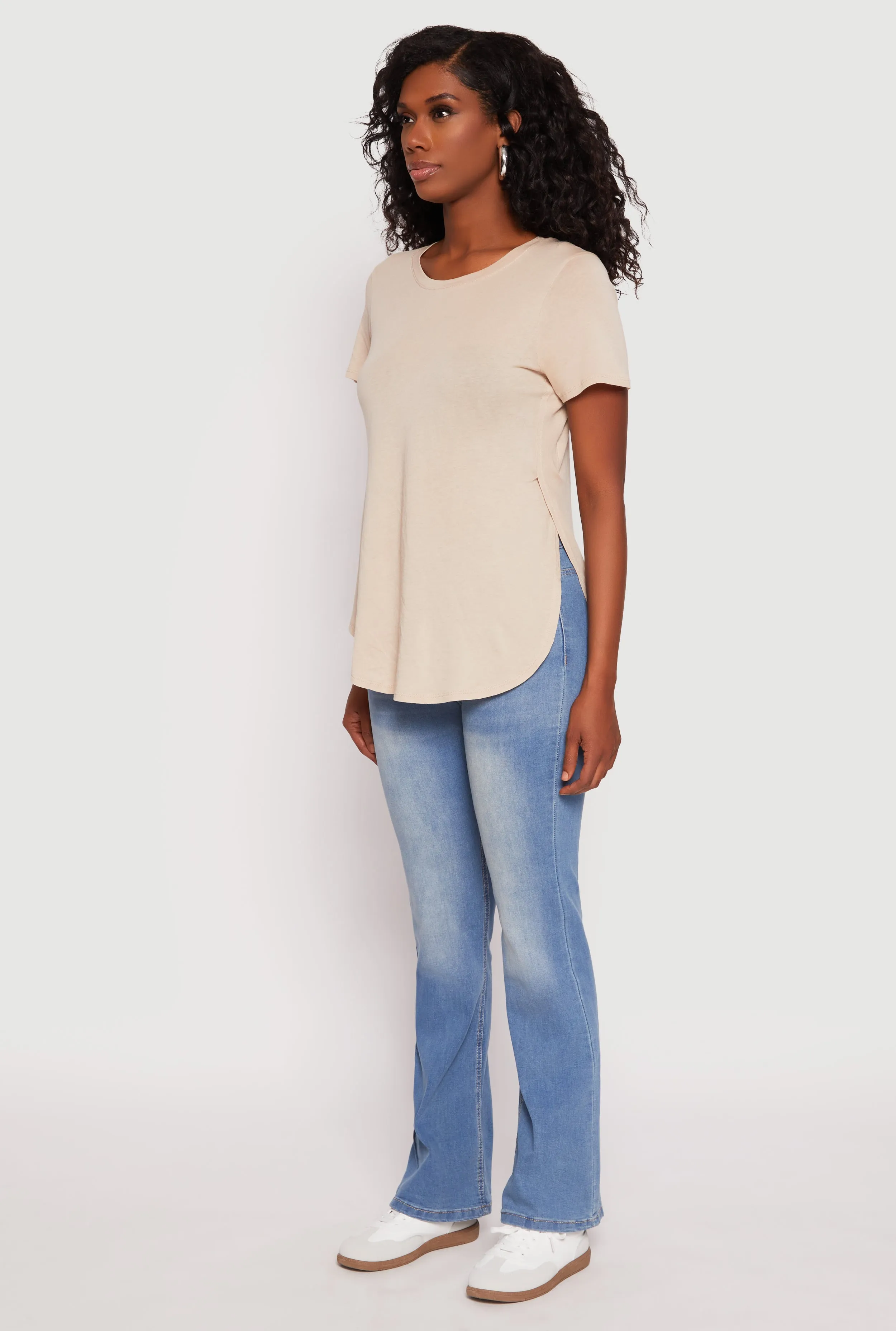 Side Slit High Low Hem Tee sold by Rainbow product image thumbnail 3