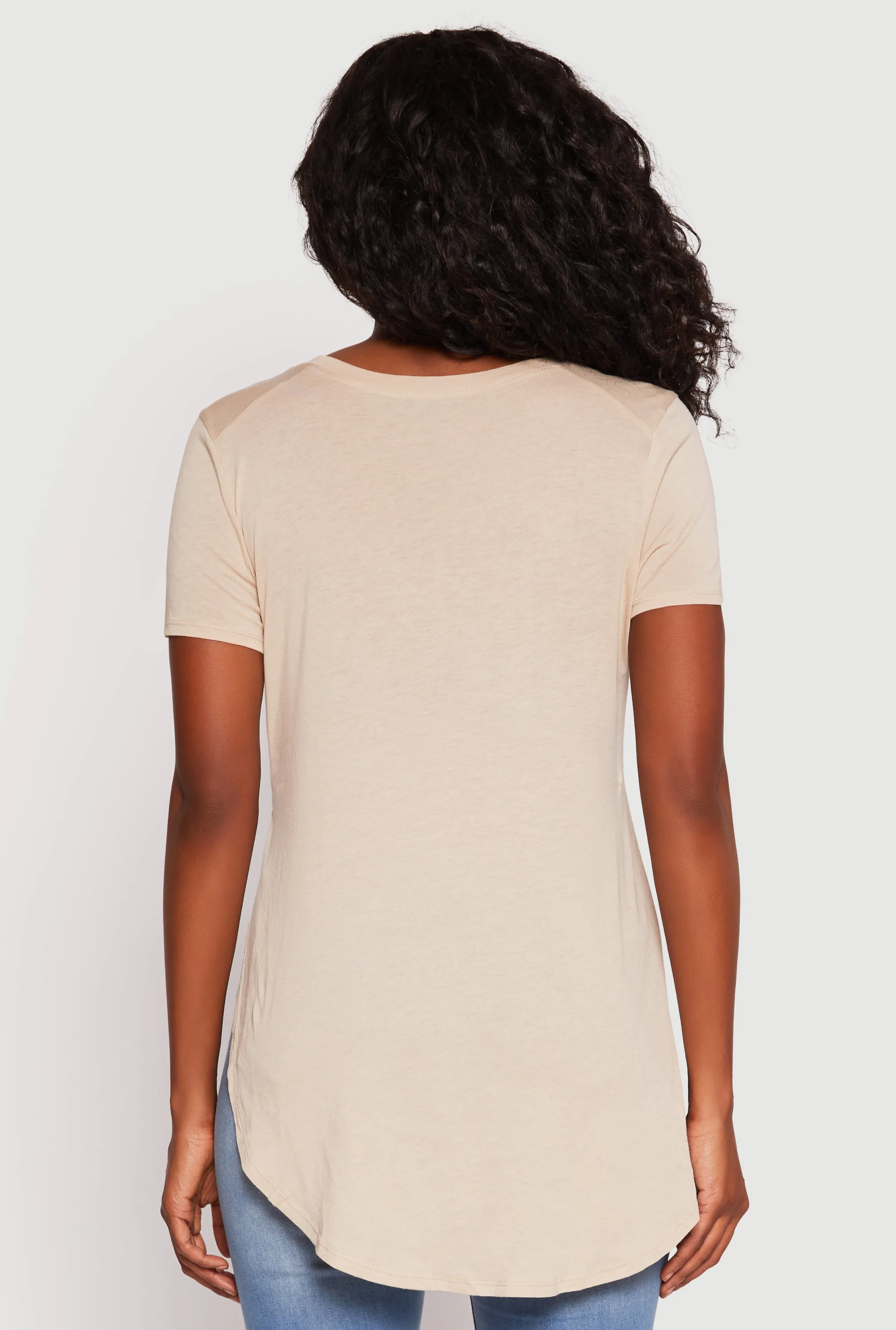Side Slit High Low Hem Tee sold by Rainbow product image thumbnail 5