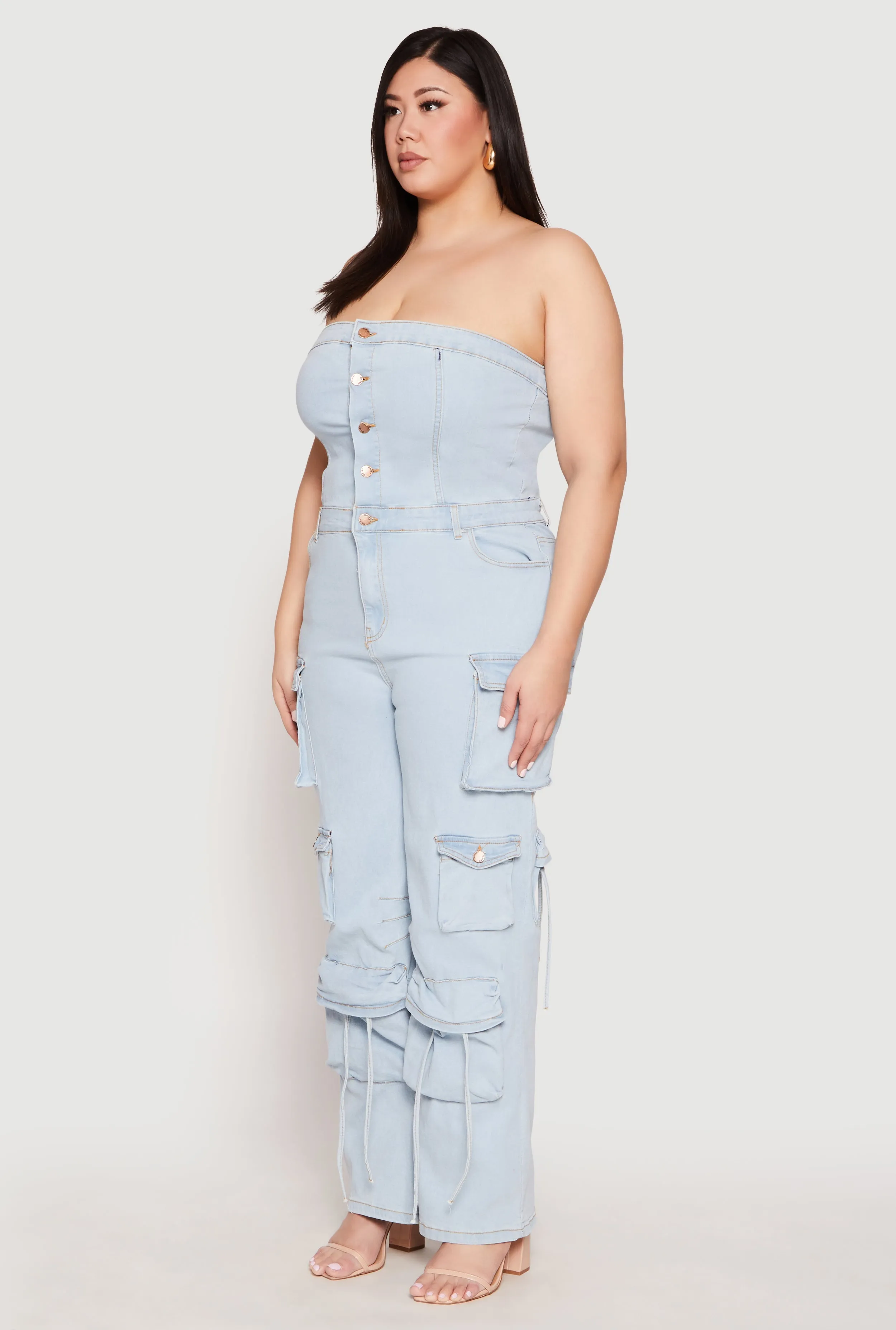 Plus Size Daisy Denim Cargo Jumpsuit sold by Rainbow product image thumbnail 2