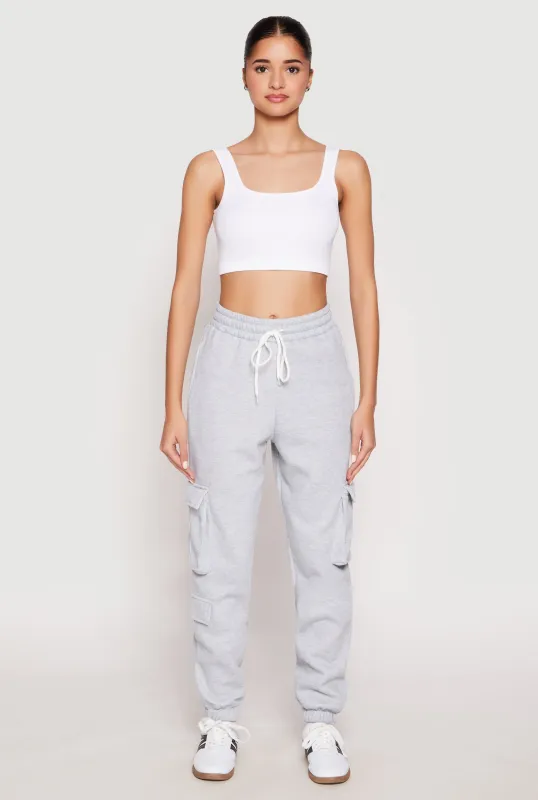 Fleece Cargo Pocket Drawstring Sweatpants sold by Rainbow