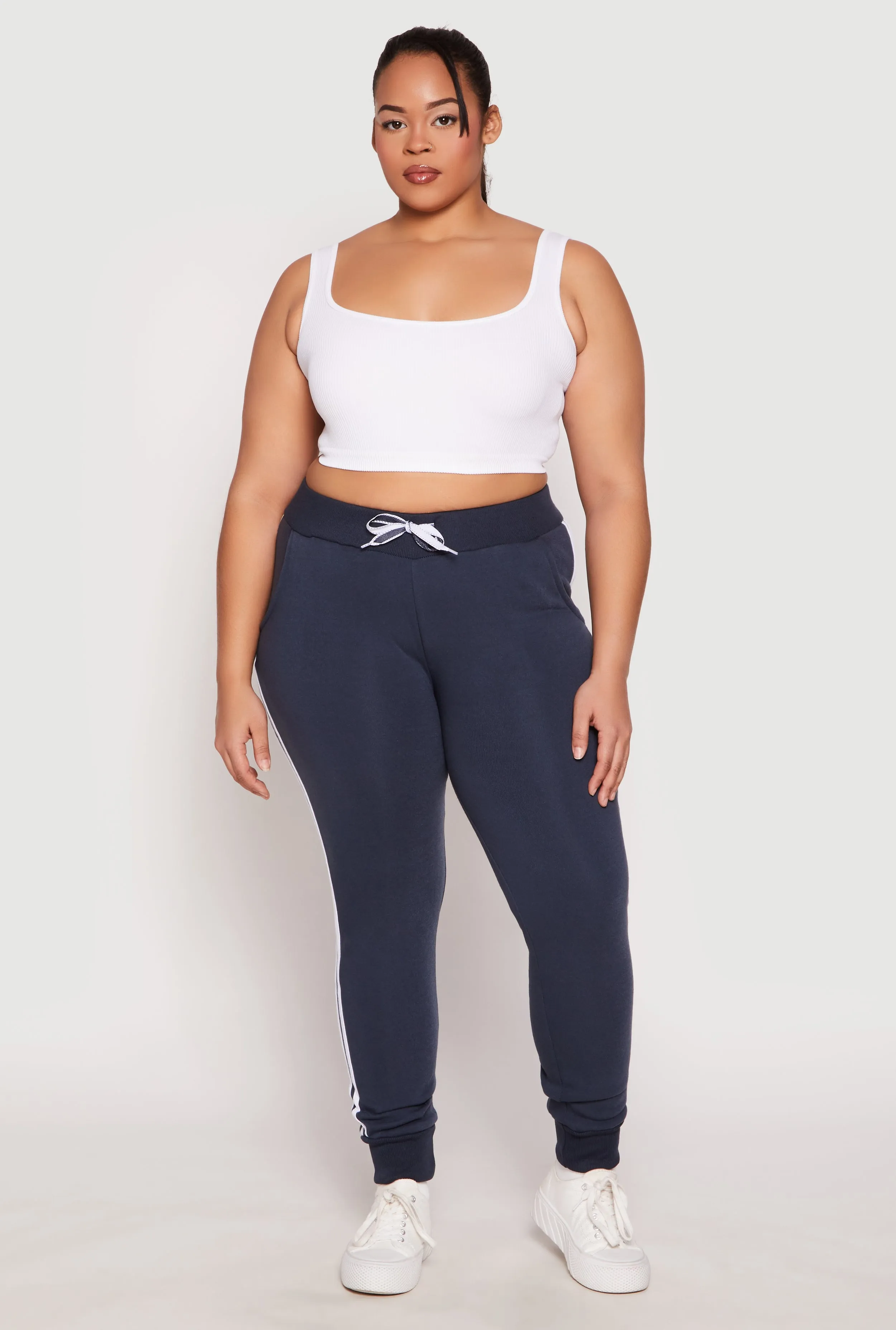 Plus Size Varsity Stripe Joggers sold by Rainbow