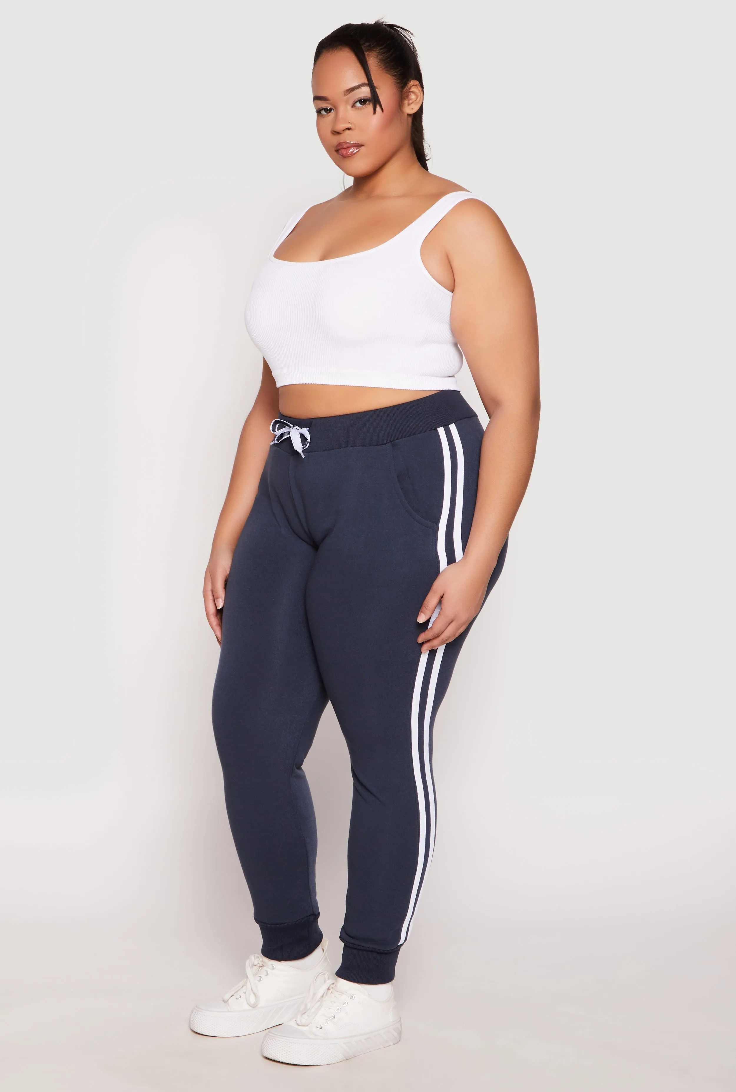 Plus Size Varsity Stripe Joggers sold by Rainbow product image thumbnail 2