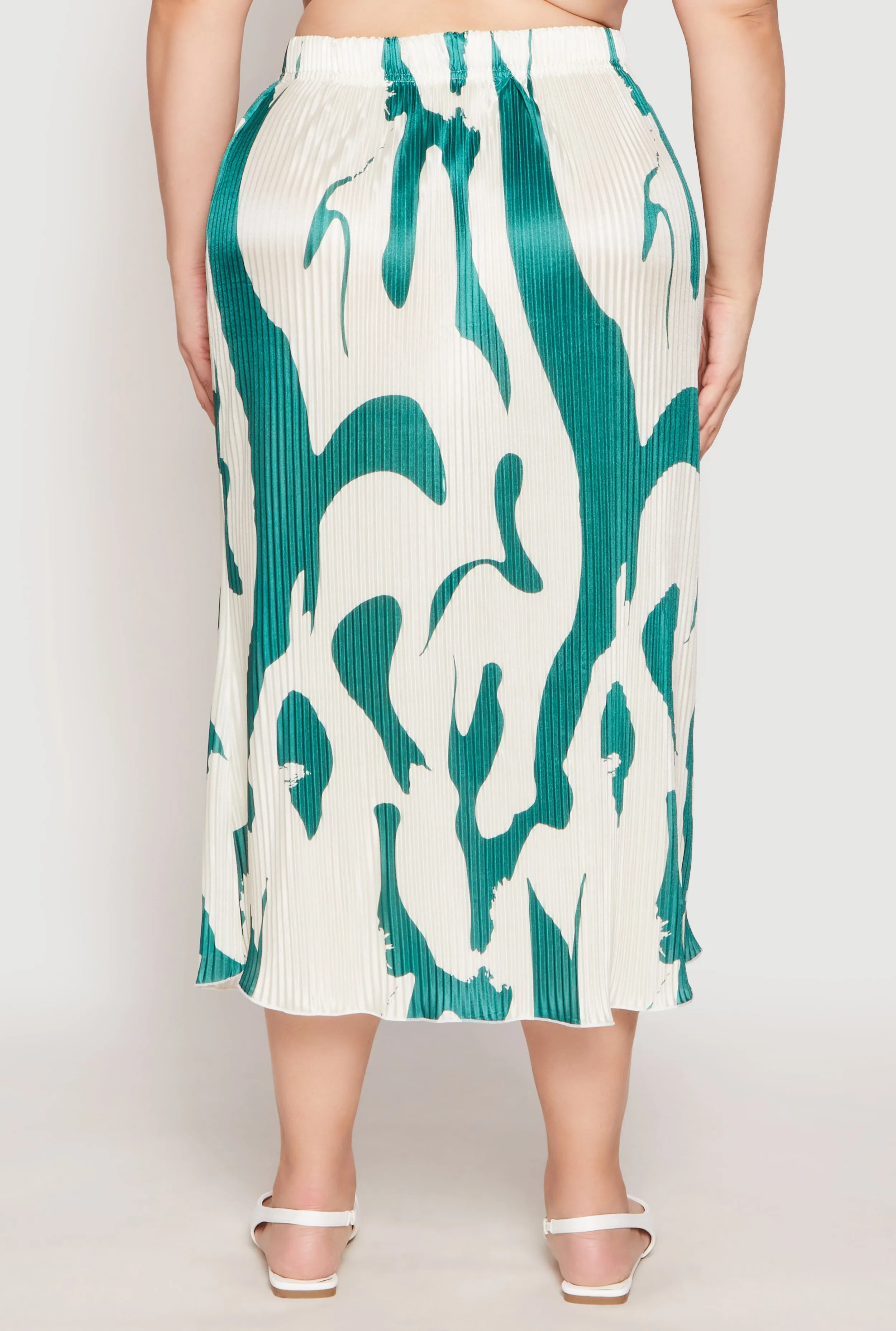 Plus Size Plisse Abstract Print Midi Skirt sold by Rainbow product image thumbnail 5
