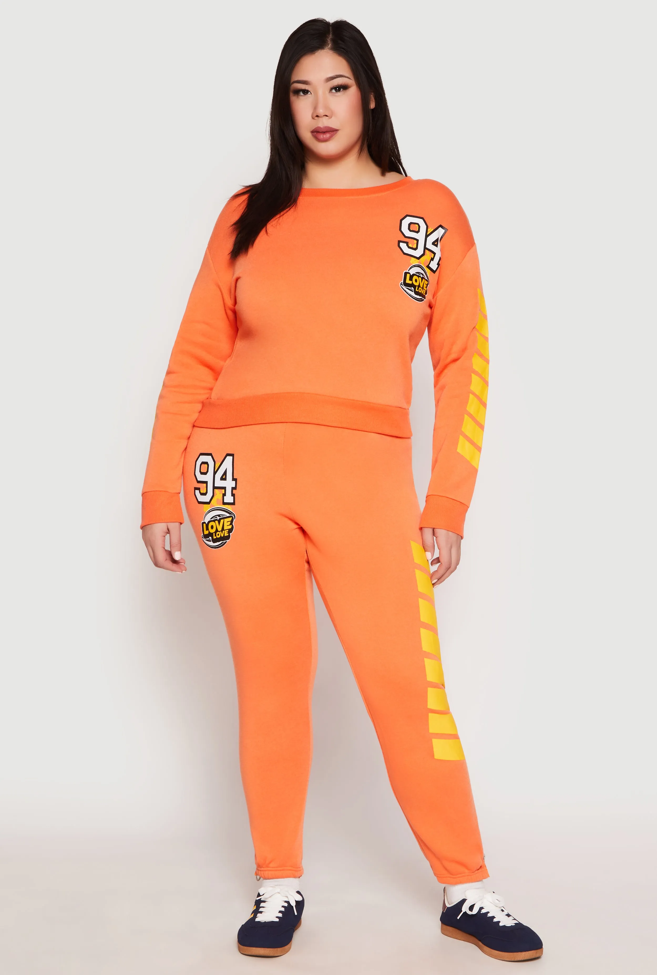 Plus Size 94 Love Graphic Zip Hem Sweatpants sold by Rainbow