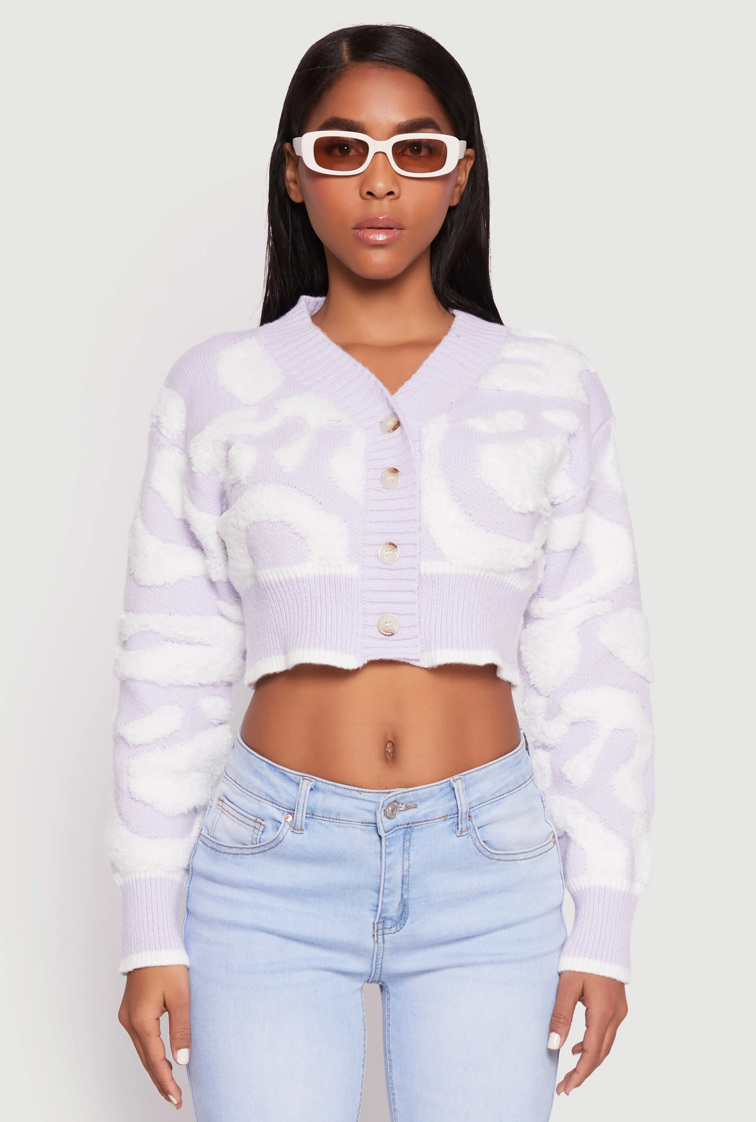 Daisy Tufted Knit Cropped Cardigan sold by Rainbow product image thumbnail 2