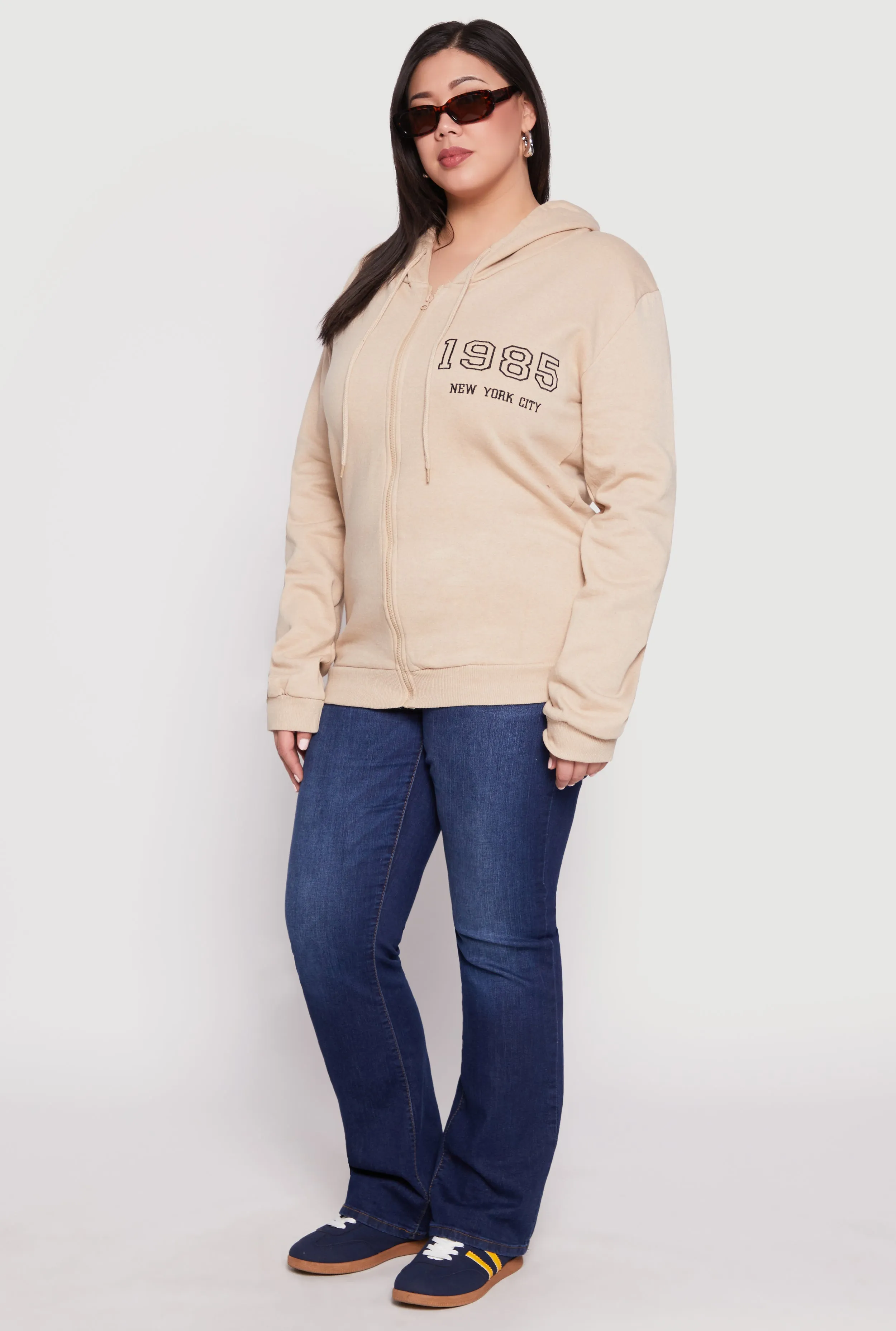 Plus Size 1985 New York City Bear Zip Front Hoodie sold by Rainbow product image thumbnail 3