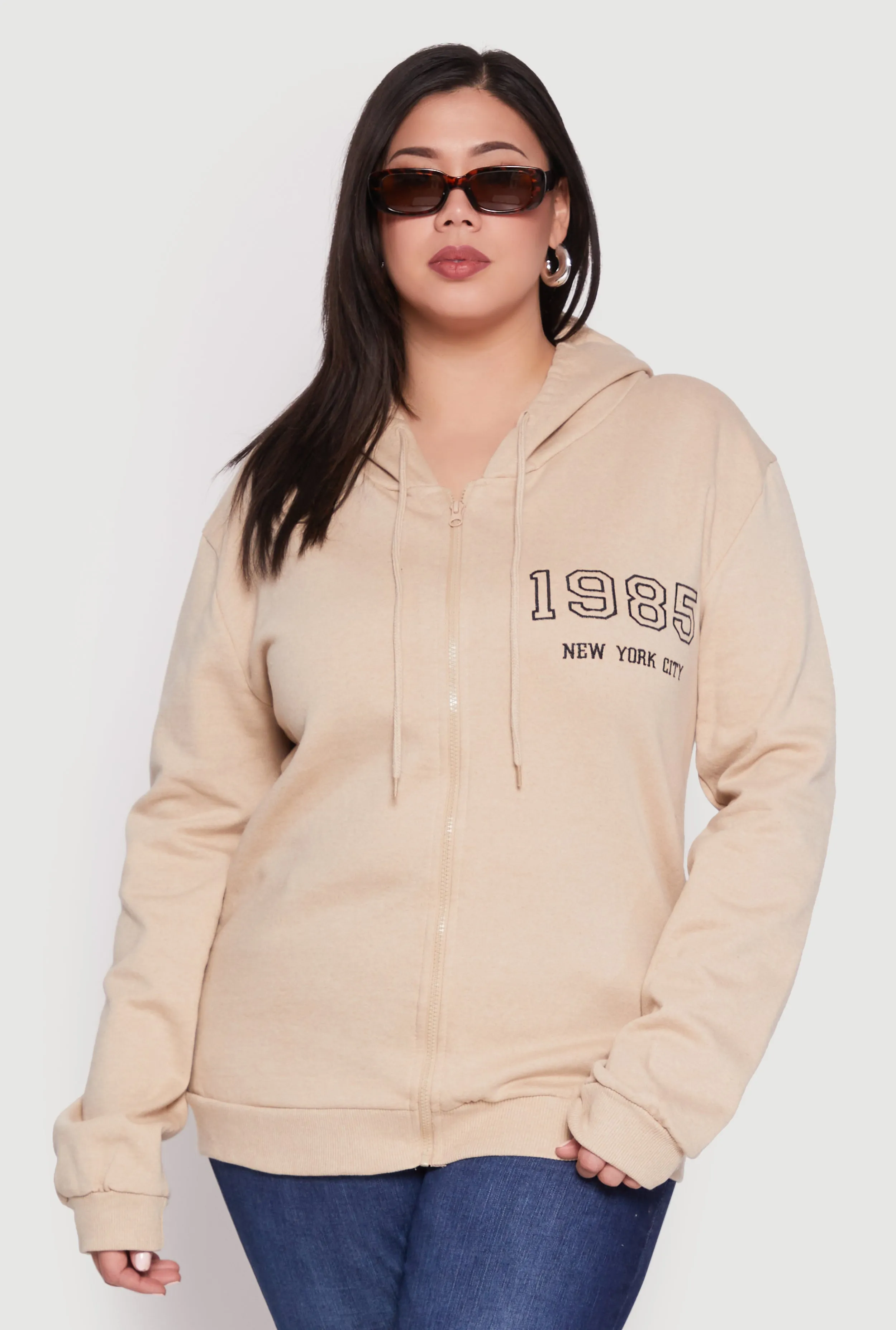 Plus Size 1985 New York City Bear Zip Front Hoodie sold by Rainbow product image thumbnail 2