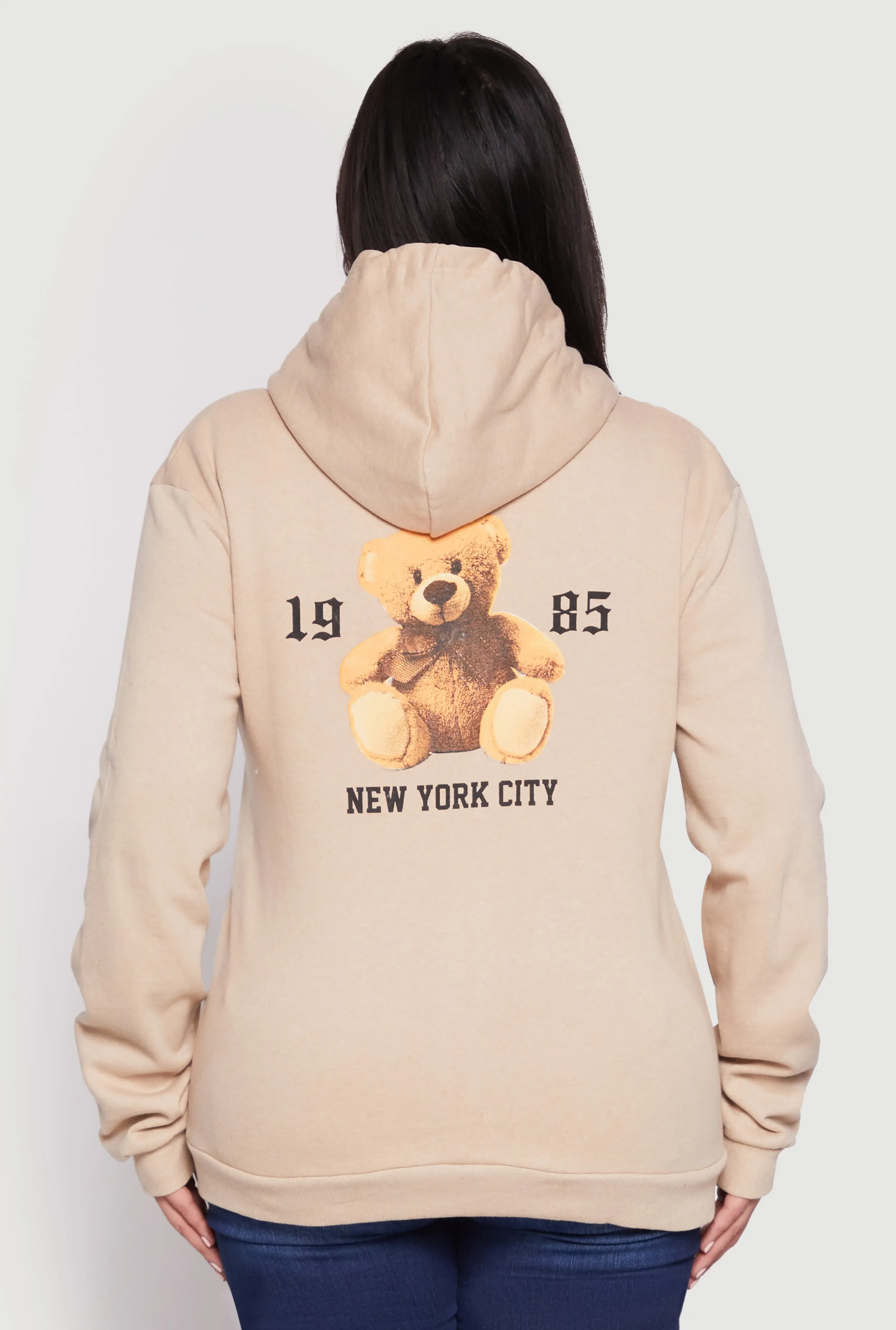 Plus Size 1985 New York City Bear Zip Front Hoodie sold by Rainbow product image thumbnail 5