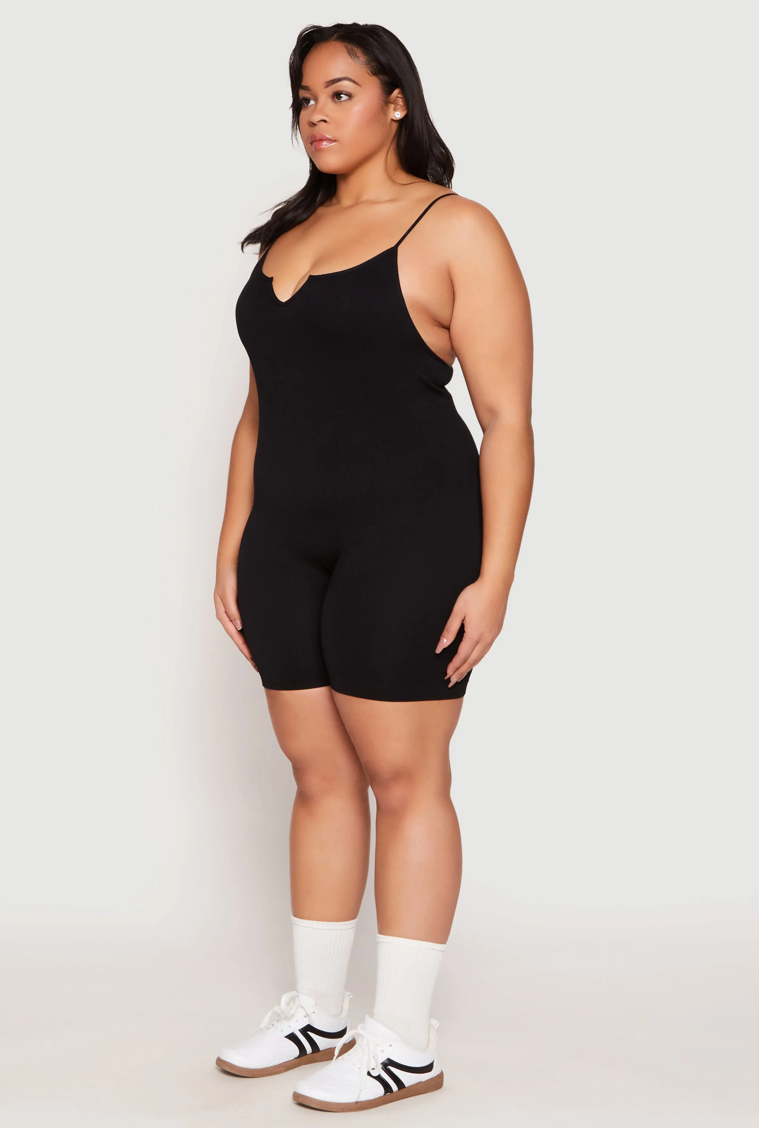 Plus Size Notch Neck Cami Romper sold by Rainbow product image thumbnail 2