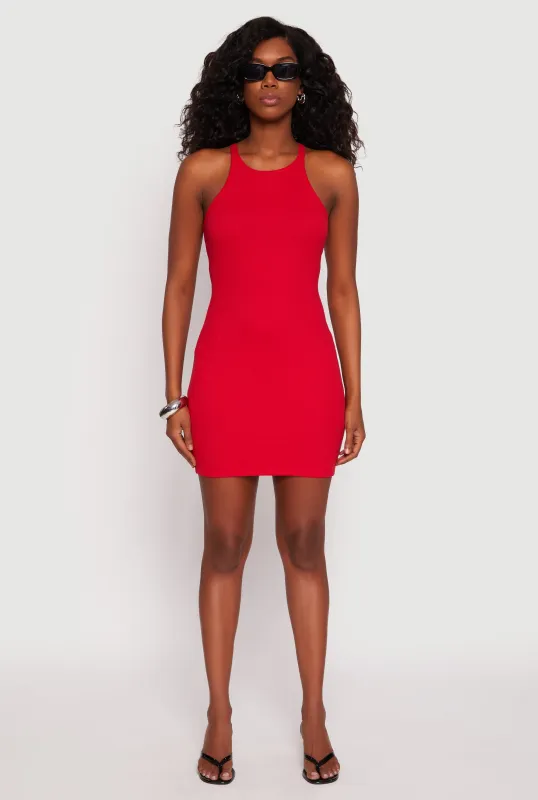 Ribbed Knit Mini Tank Dress sold by Rainbow