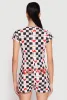 Love Checkered Print Button Front Pajama Romper sold by Rainbow