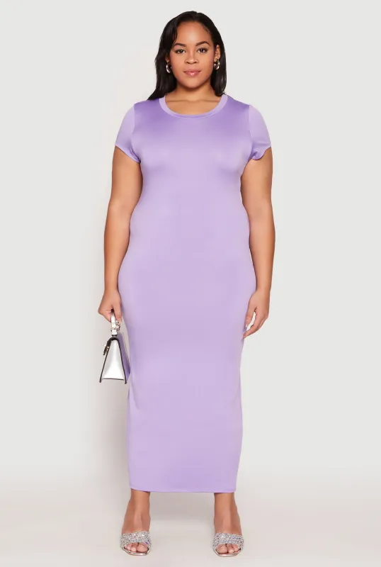 Plus Size Slit Back Maxi Dress sold by Rainbow