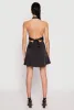 Satin Tie Back Halter Skater Dress sold by Rainbow