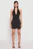 Satin Tie Back Halter Skater Dress sold by Rainbow