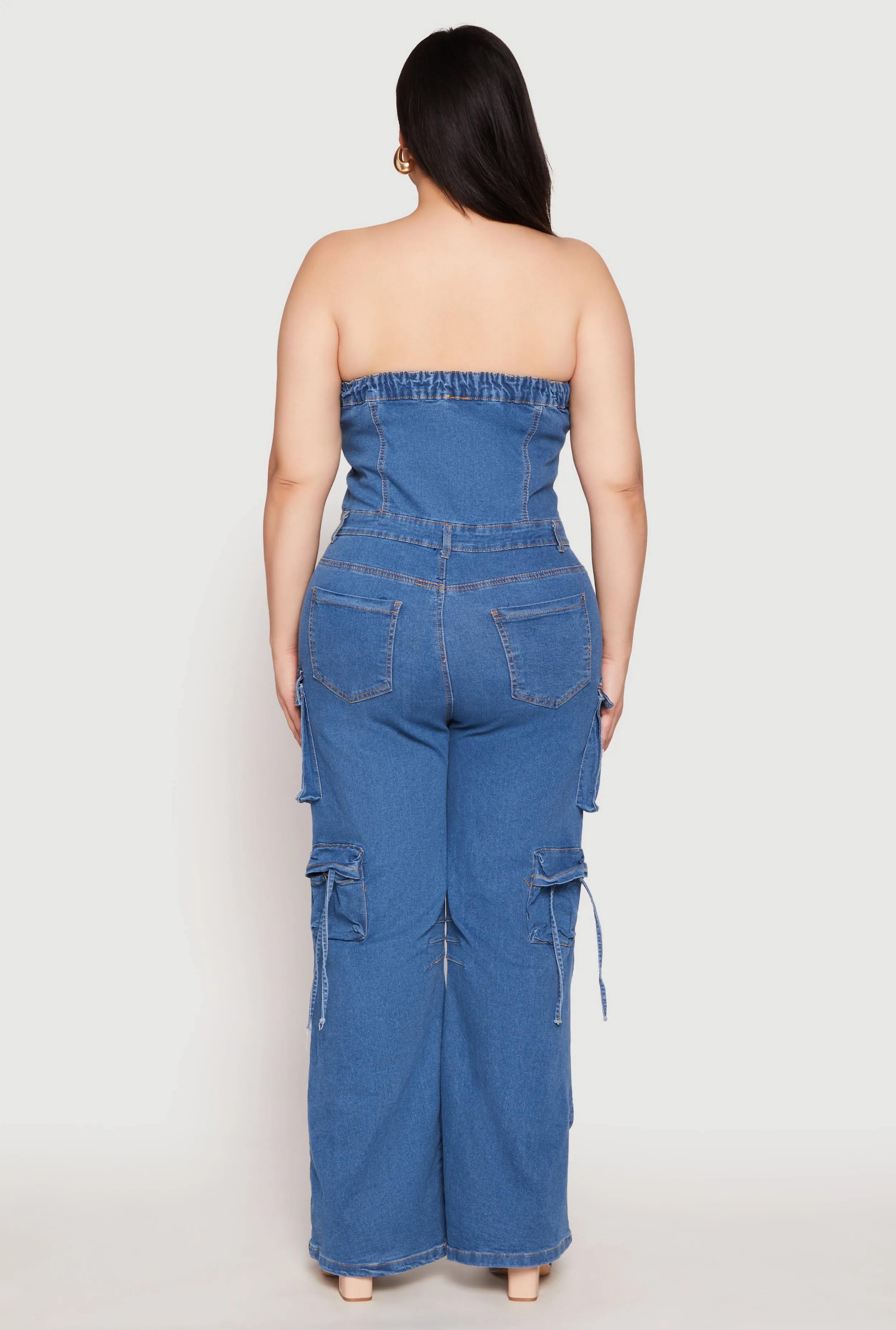 Plus Size Daisy Denim Cargo Jumpsuit sold by Rainbow product image thumbnail 3