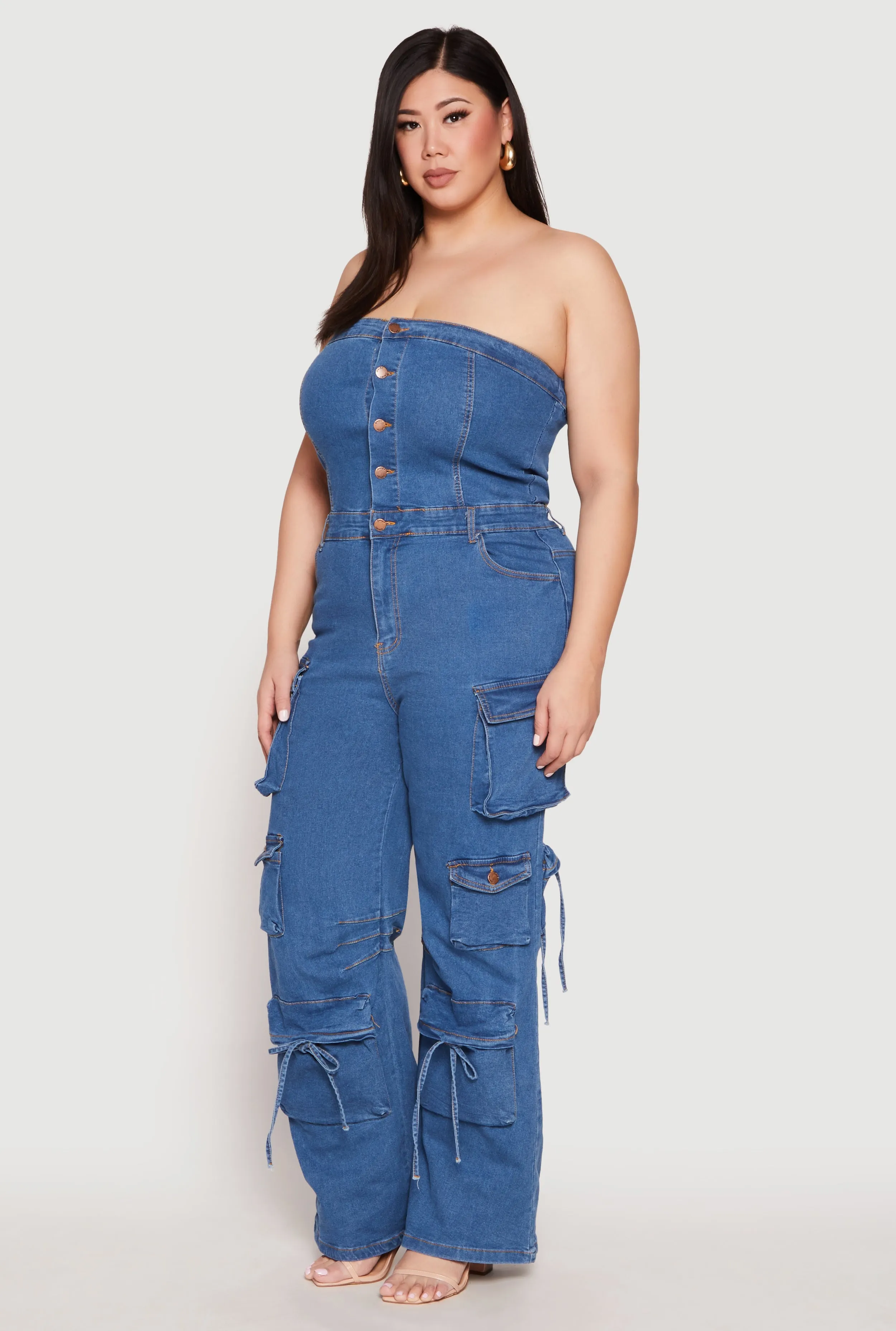 Plus Size Daisy Denim Cargo Jumpsuit sold by Rainbow product image thumbnail 2