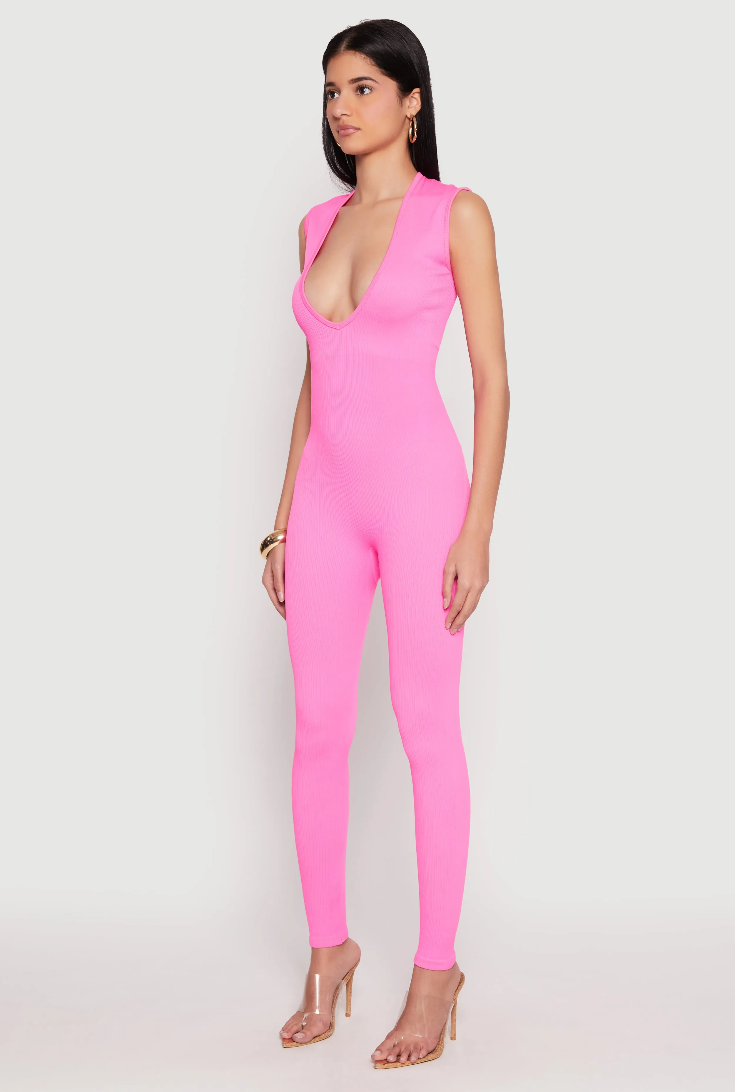 Daisy Seamless Rib Knit Plunge Catsuit sold by Rainbow product image thumbnail 2