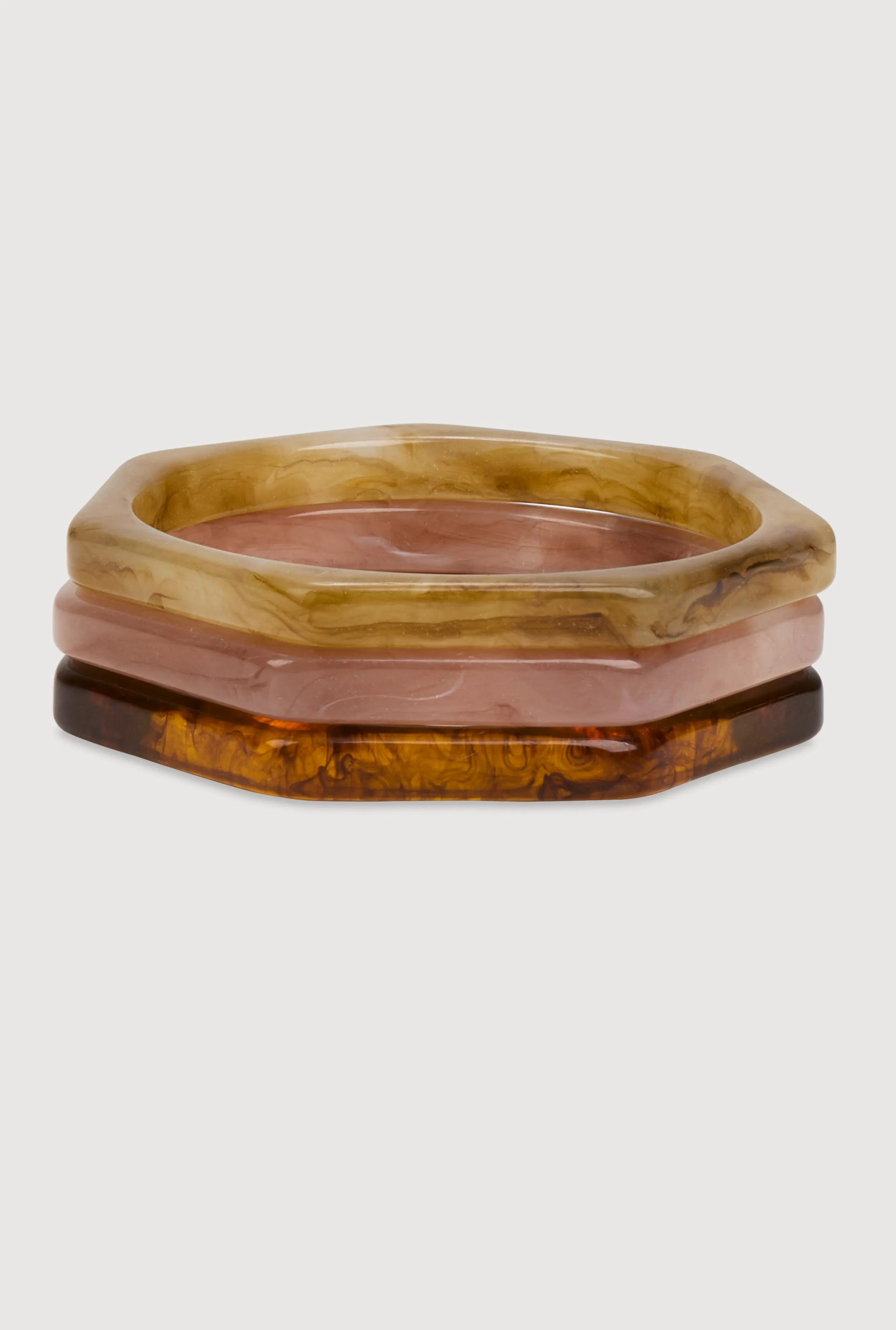 Plus Size Marbled Resin Bangle Trio sold by Rainbow