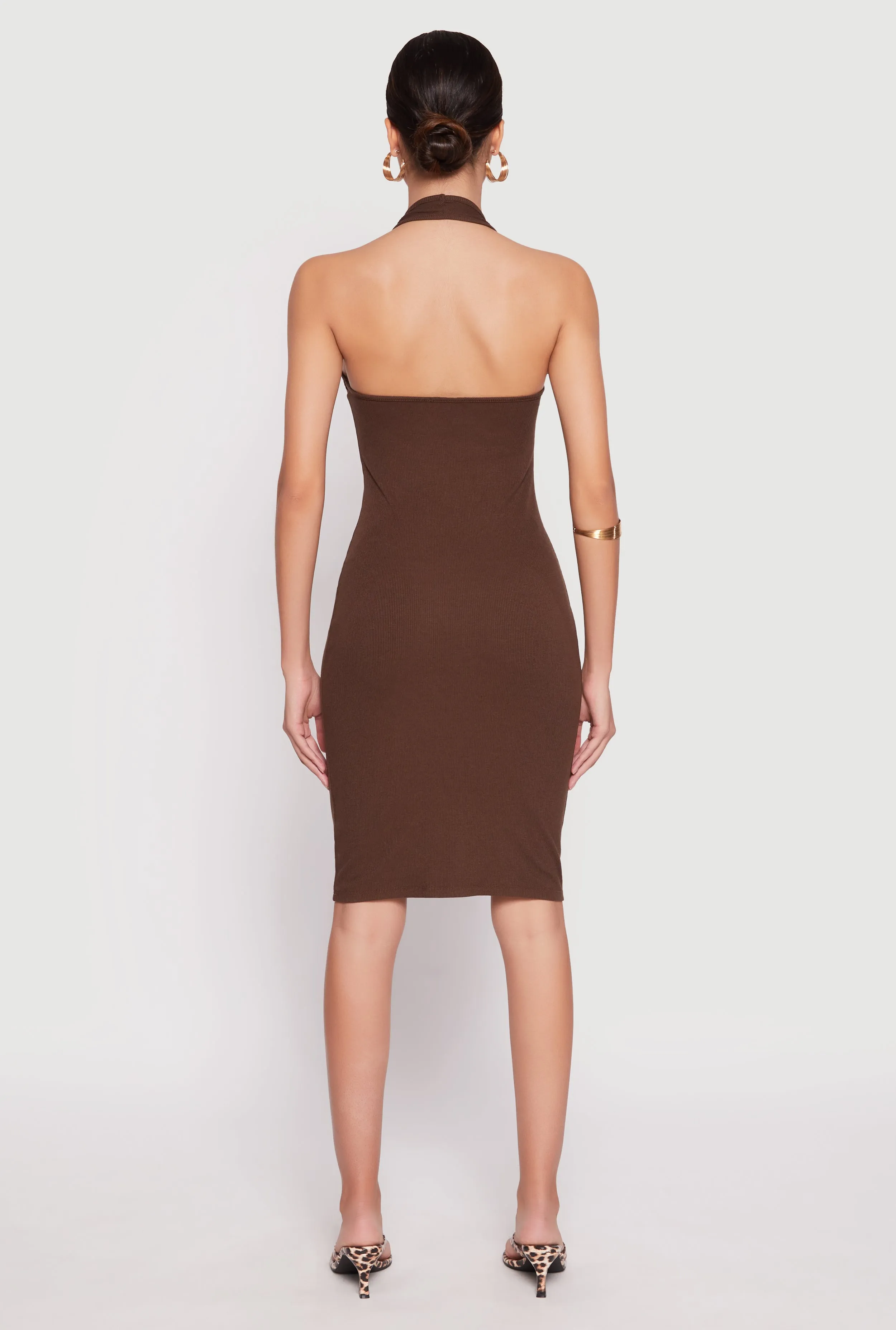 Ribbed Knit Halter Midi Dress sold by Rainbow product image thumbnail 3